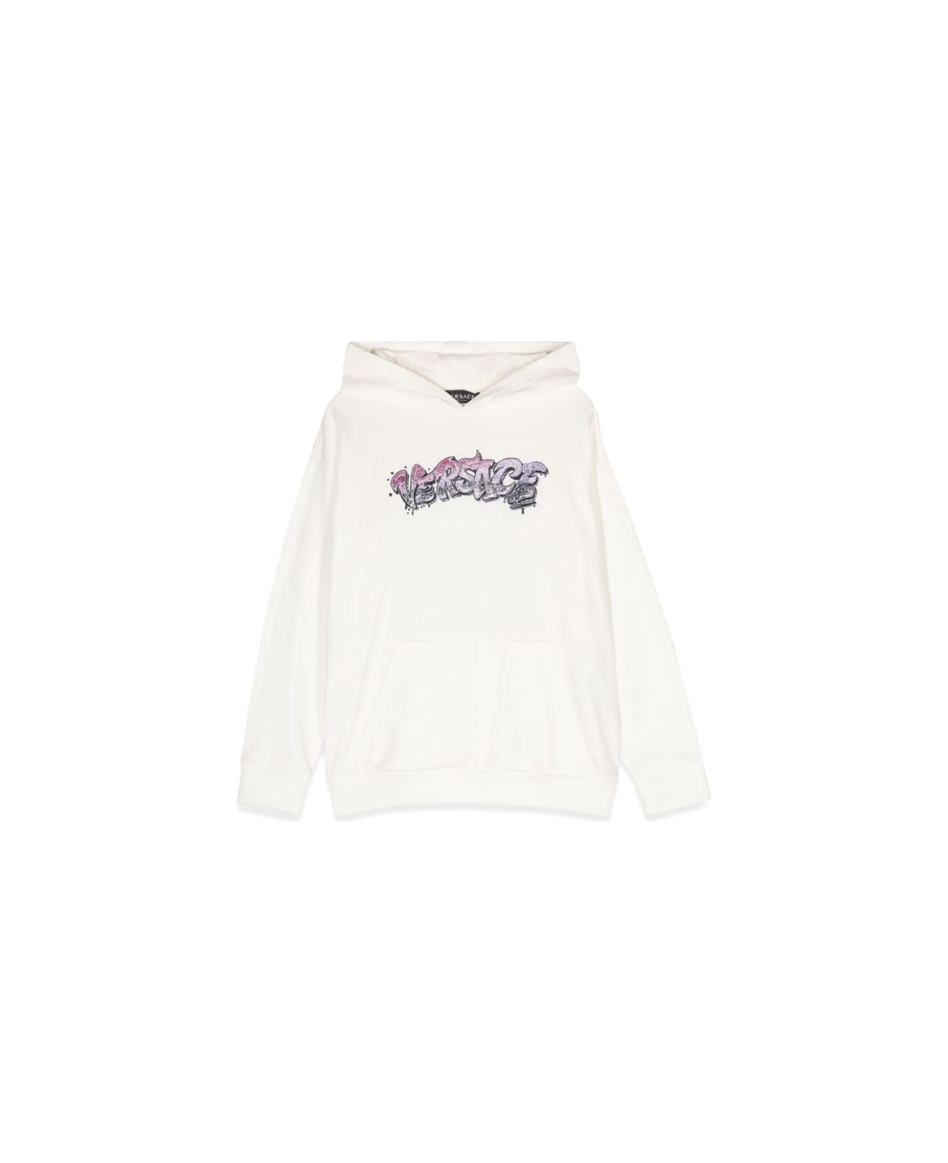 Versace Logo Hoodie - WHITE ニットウェア＆スウェットシャツ