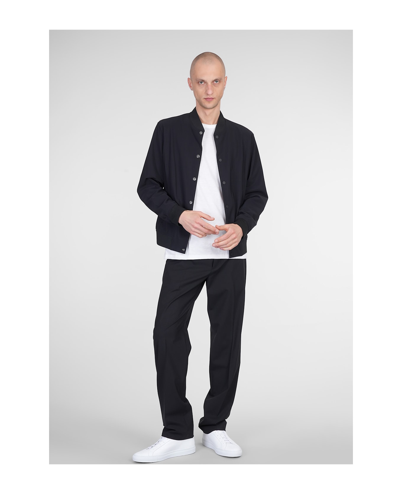 Theory Pants In Black Wool - black