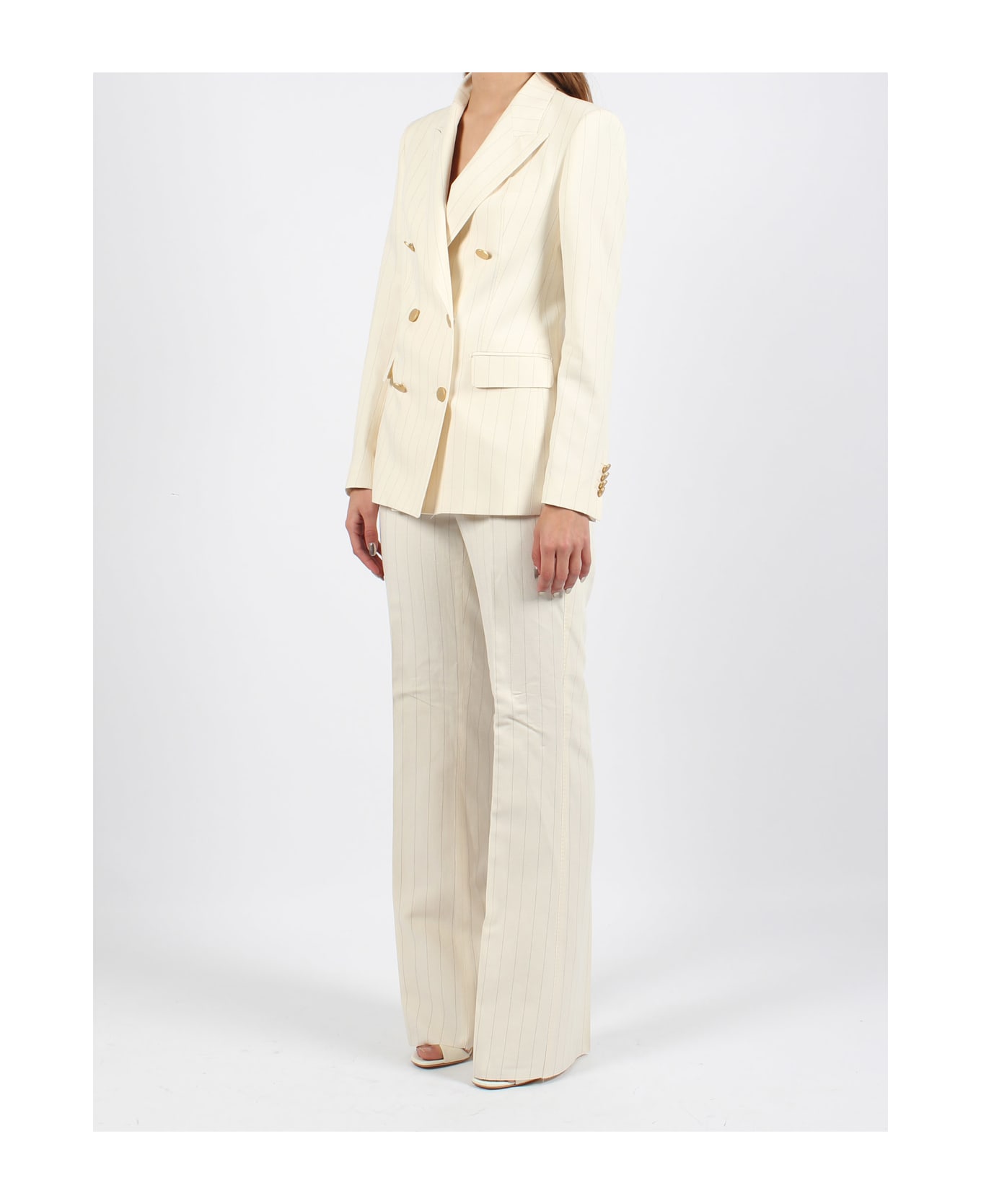 Tagliatore Striped Double-breasted Suit - White スーツ