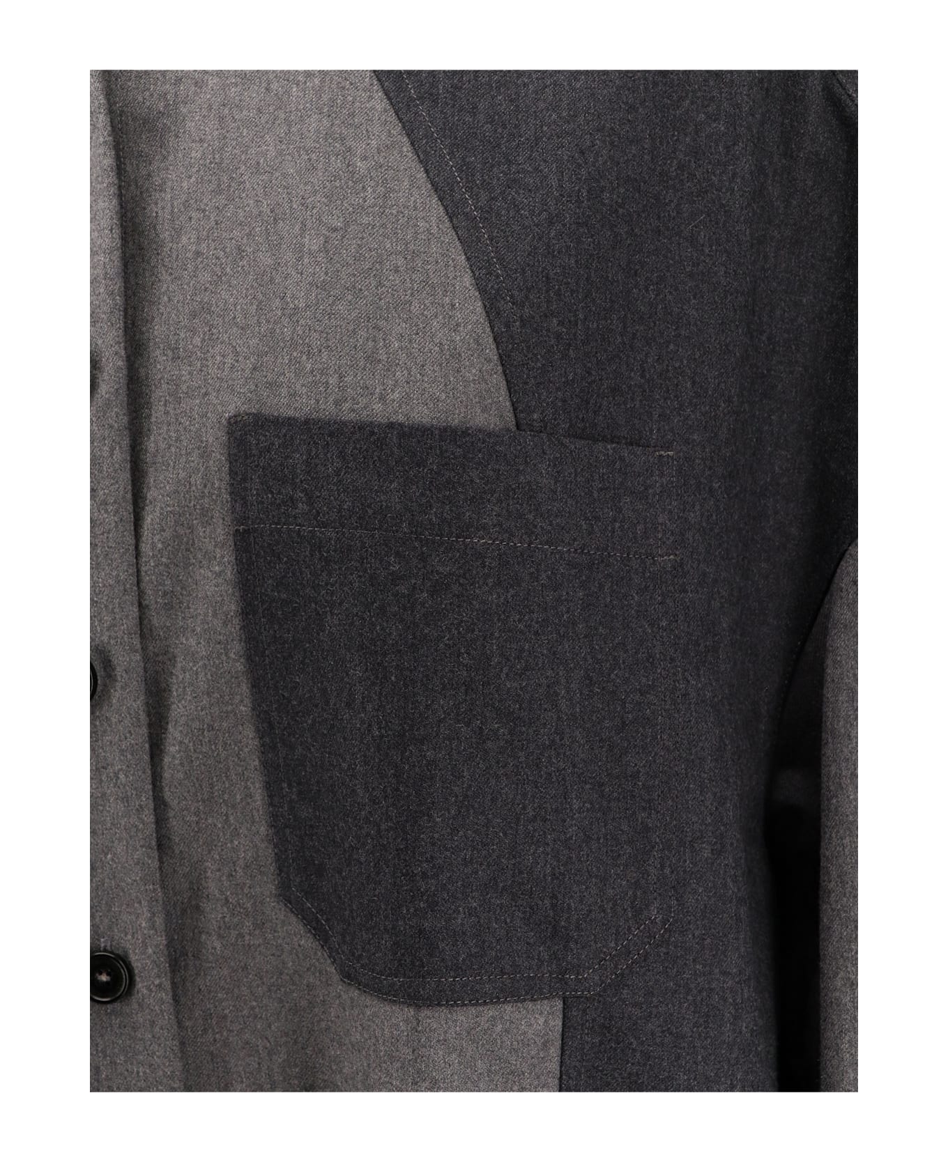 Stella McCartney Mixed Flannel Wool Shirt - ASH GREY