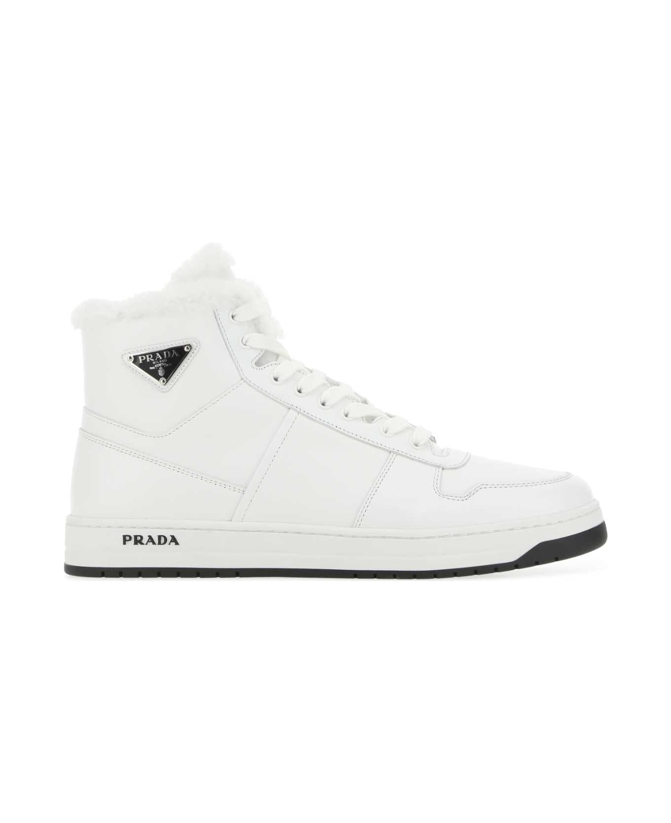 Prada White Leather Sneakers - F0009 スニーカー