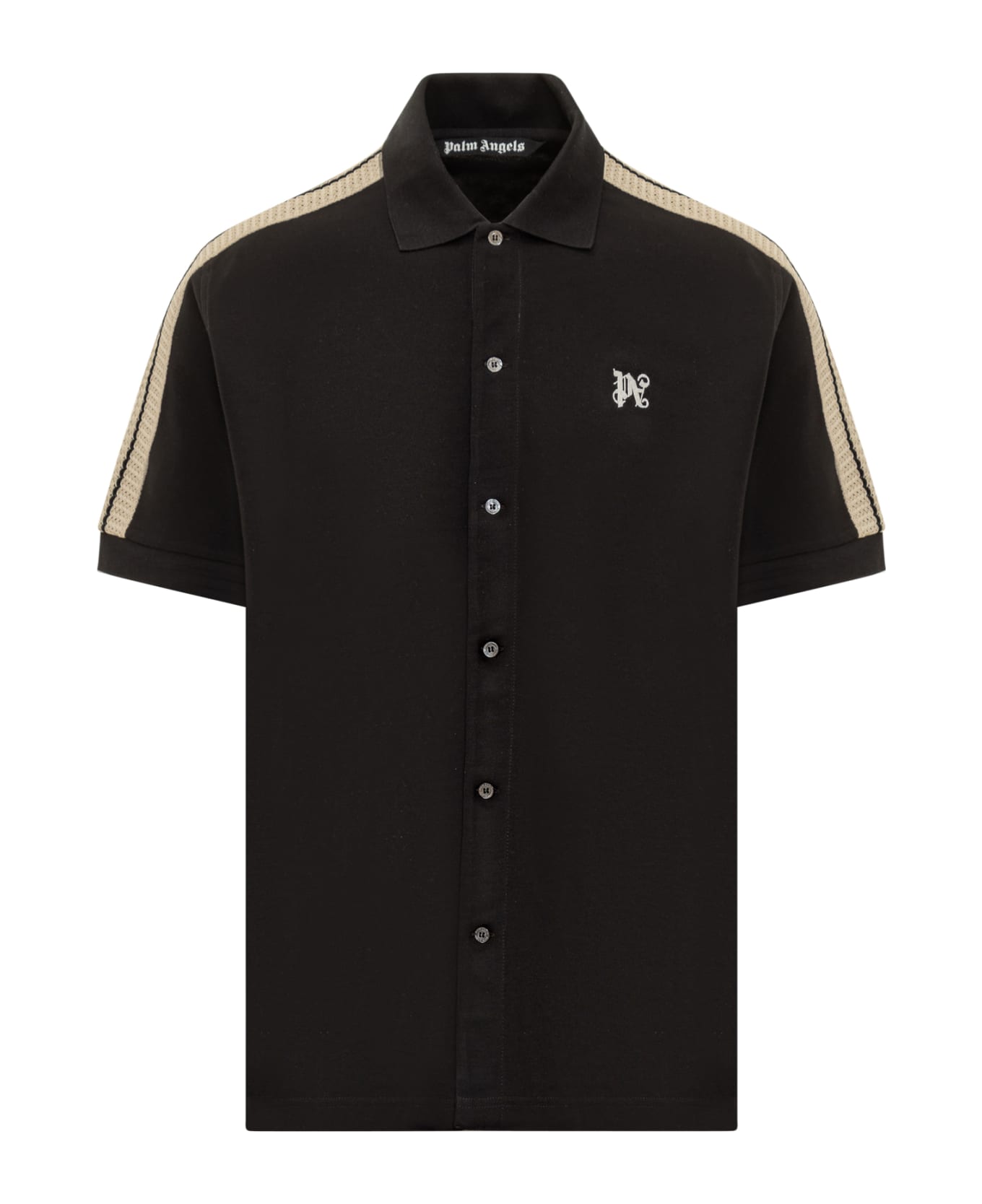 Palm Angels Monogram Track Polo - BLACK OFF WHITE ポロシャツ
