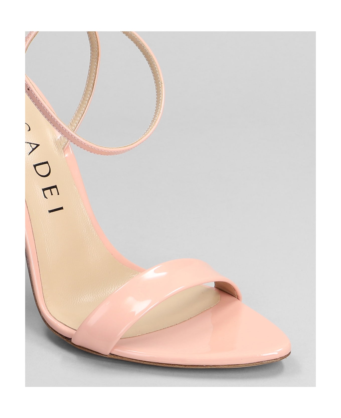 Casadei Scarlet Sandals In Rose-pink Patent Leather - rose-pink