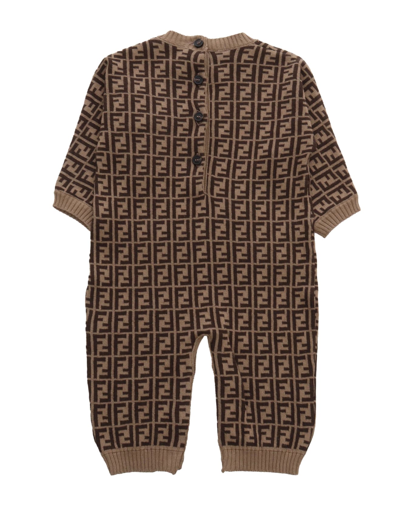 Fendi Bunx Cotton Romper Suit - BROWN