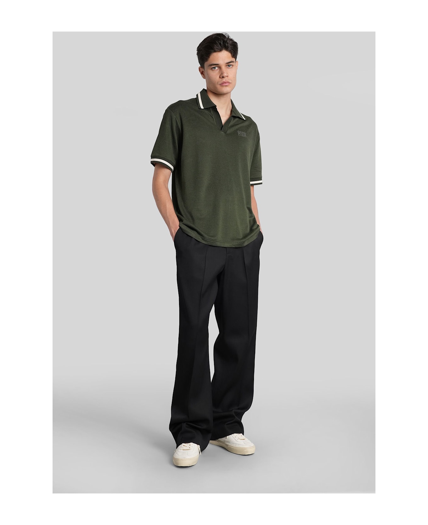 Golden Goose Omar Polo In Green Cotton - green