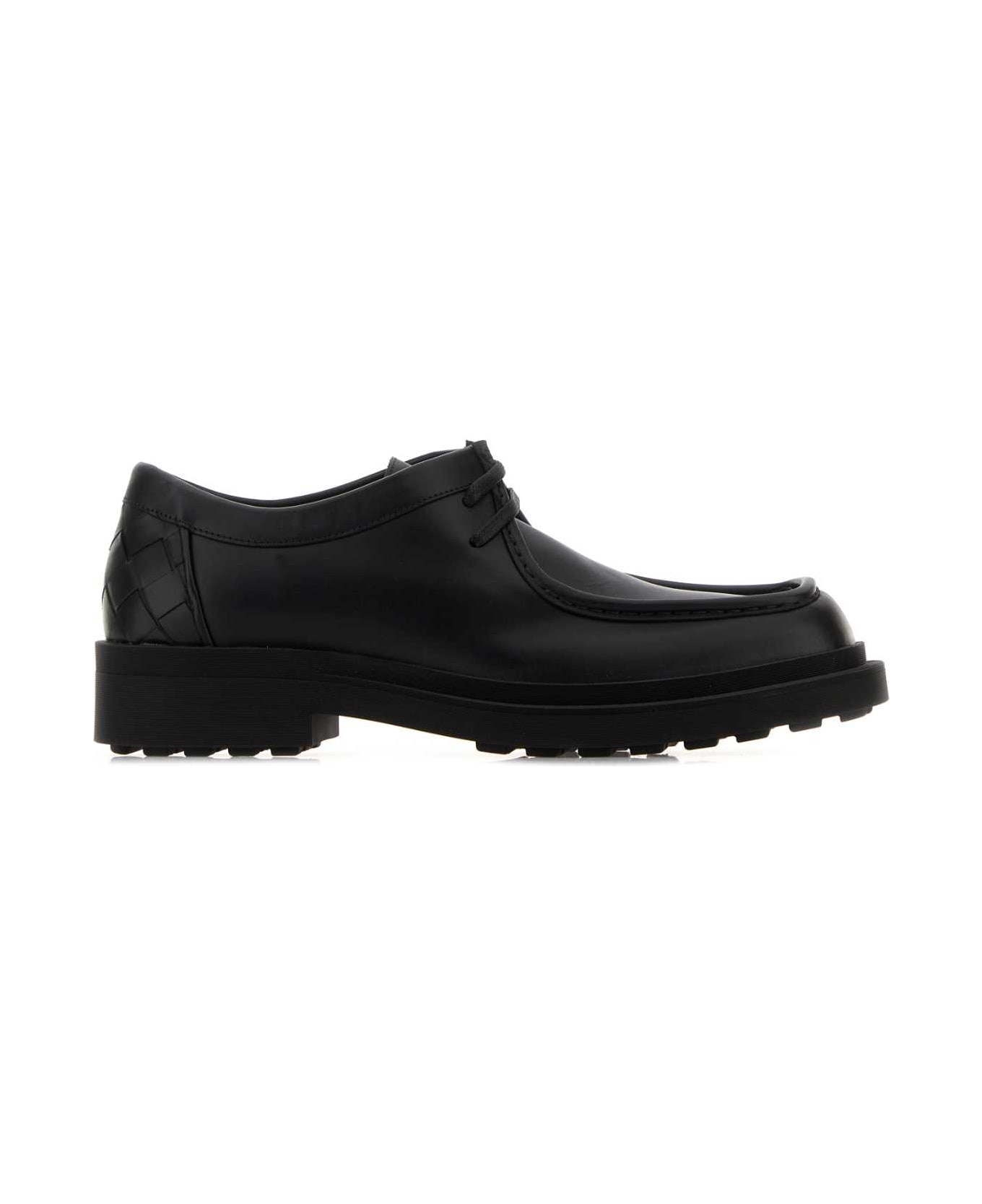 Bottega Veneta Black Leather Ben Lace-up Shoes - Black