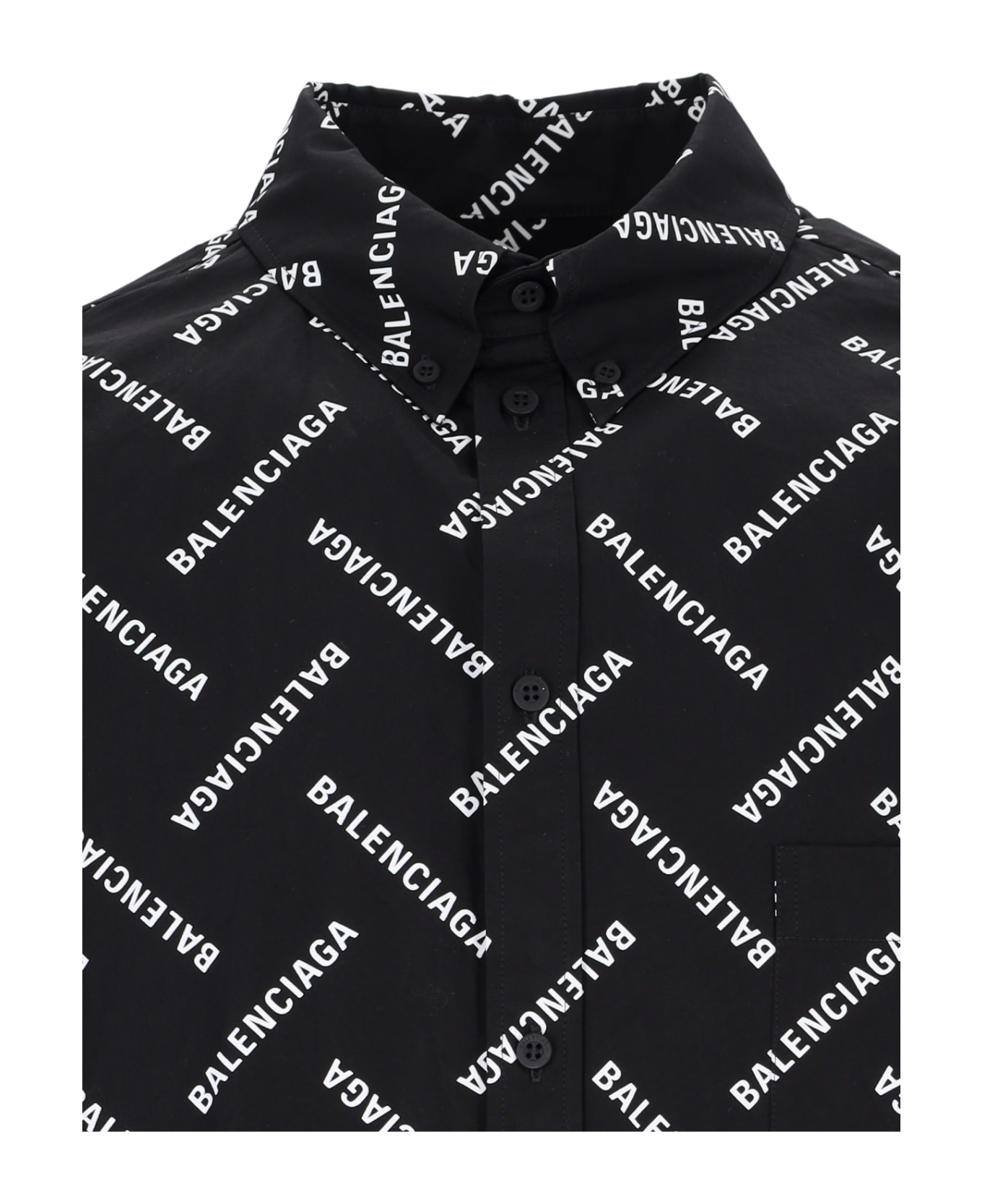 Balenciaga All-over Logo Shirt - Black  