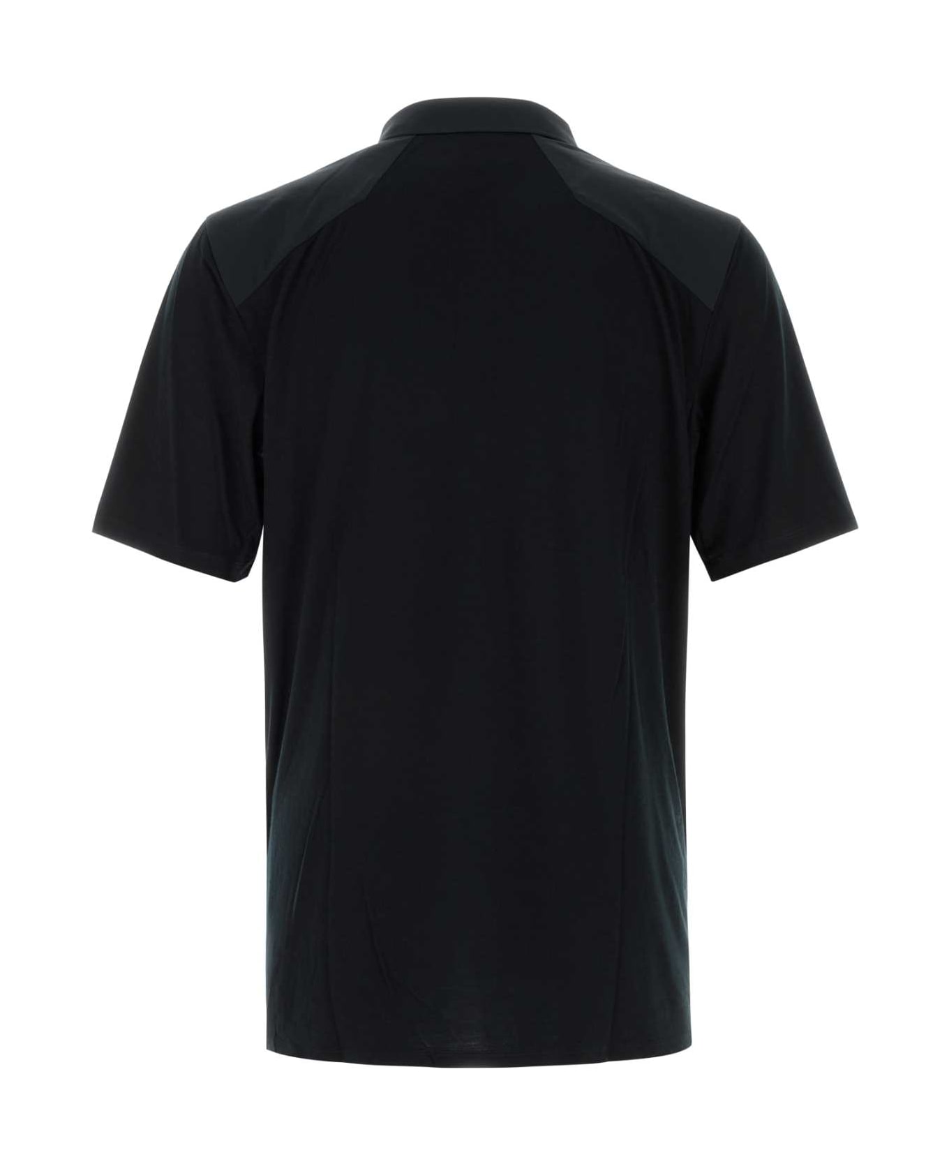 Arc
teryx Veilance Black Wool Blend Polo Shirt - BLACK