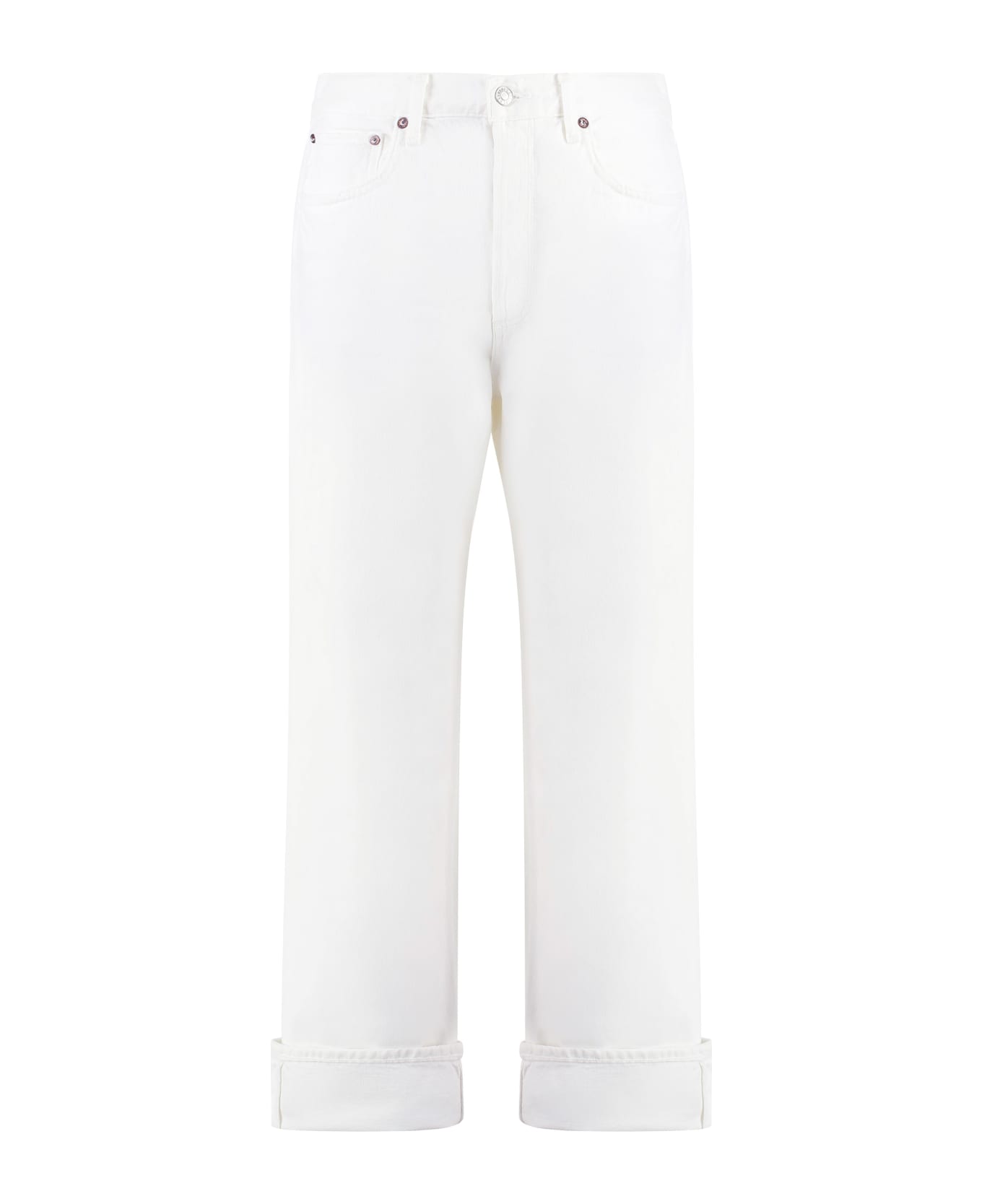AGOLDE Fran Straight Leg Jeans - White