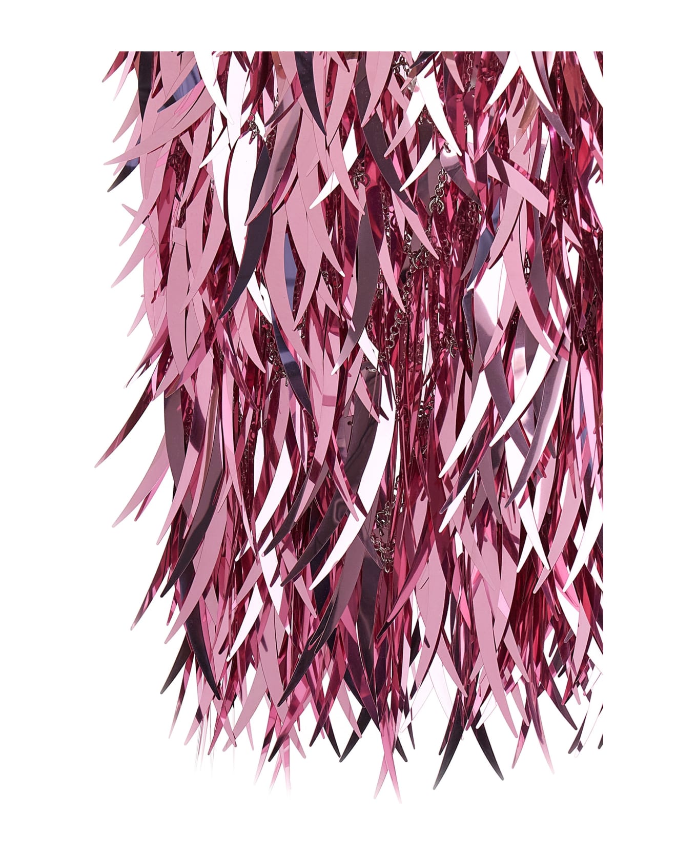 Paco Rabanne Metallic Feather Skirt - PINK