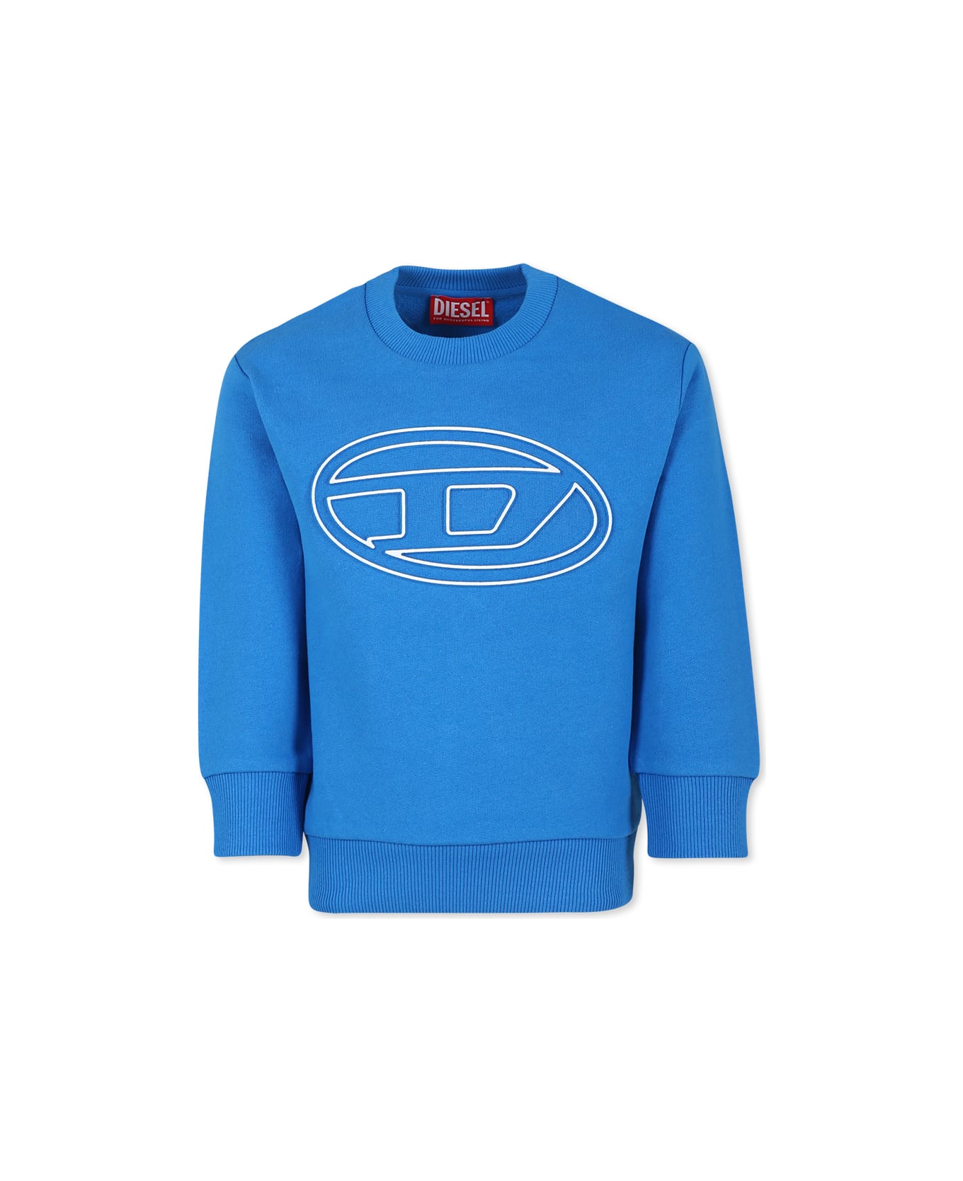 Diesel Light Blue Sweatshirt For Kids With Logo - Light Blue