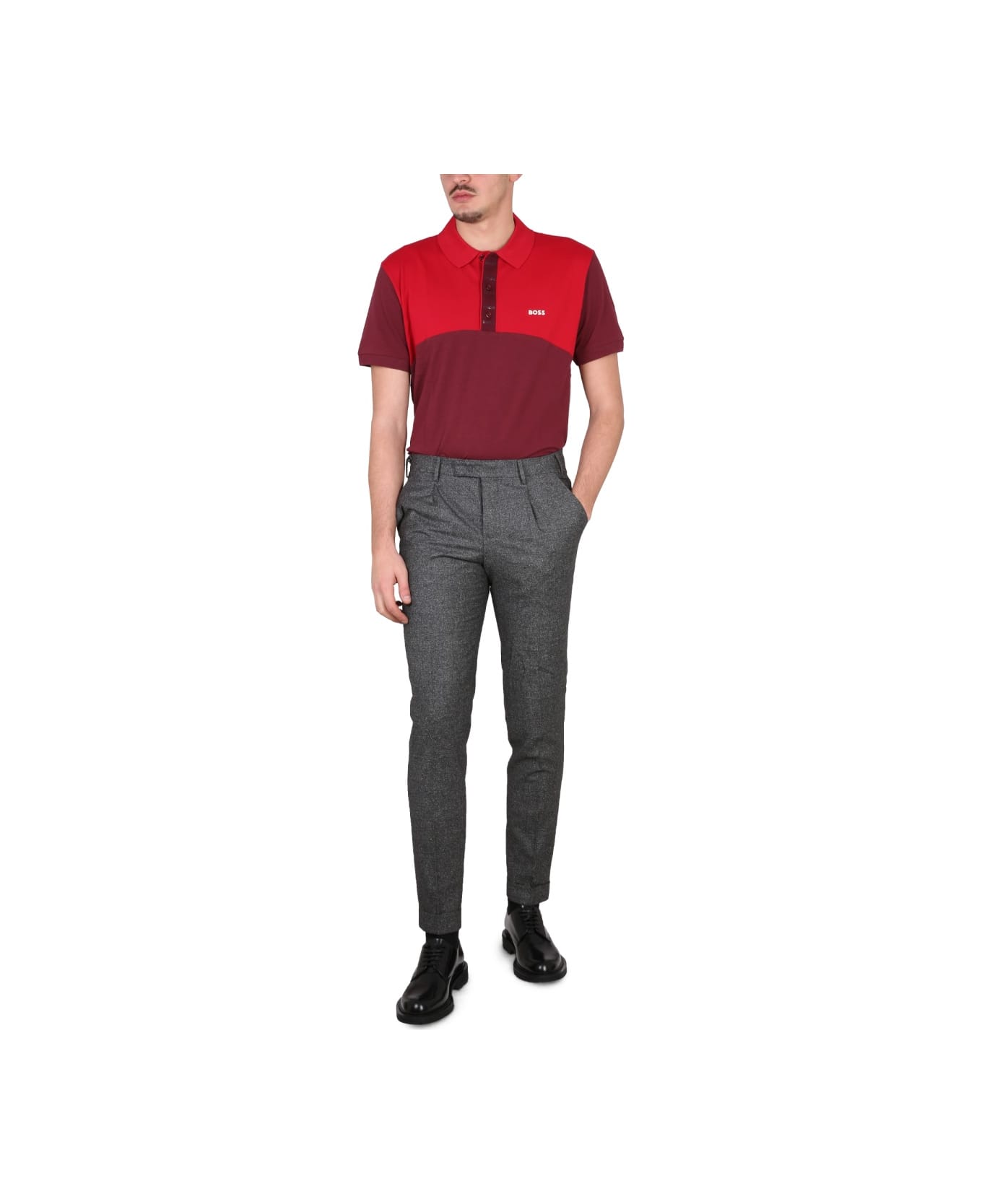 Hugo Boss Polo With Logo - BORDEAUX