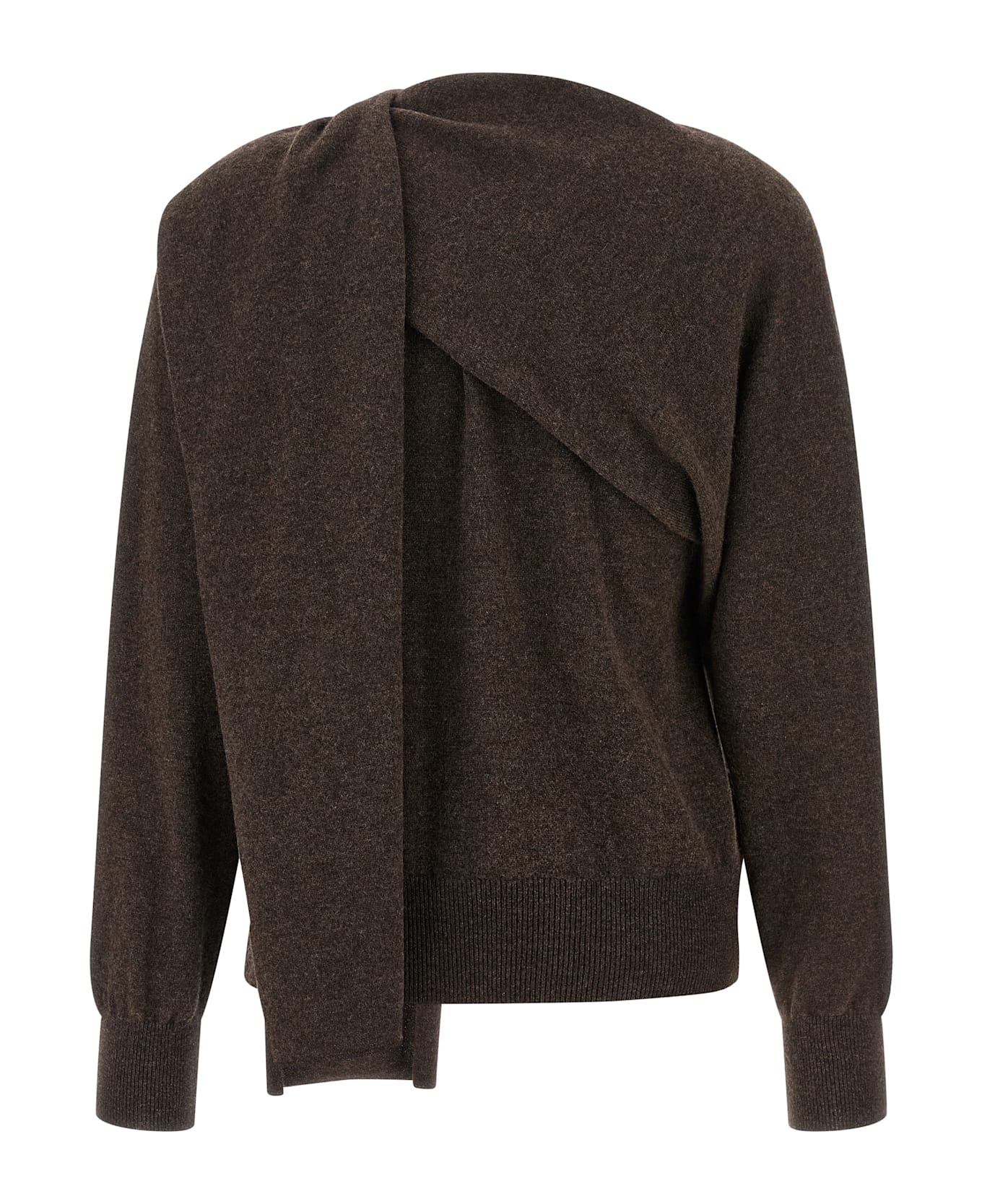 Ferragamo Scarf Cardigan - BROWN