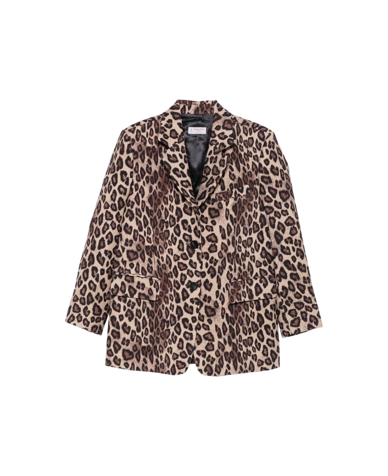 Alberto Biani Brown Leopard-print Jacket - Beige