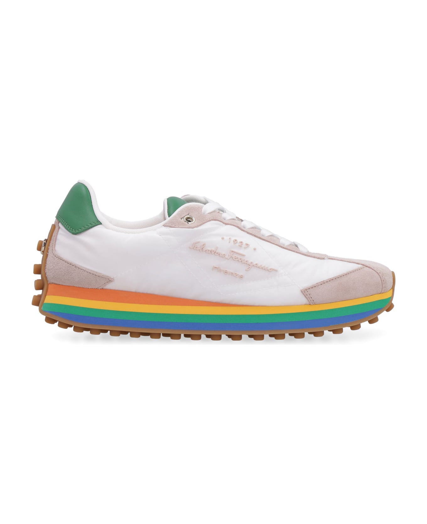 Ferragamo Nylon Low-top Sneakers - White