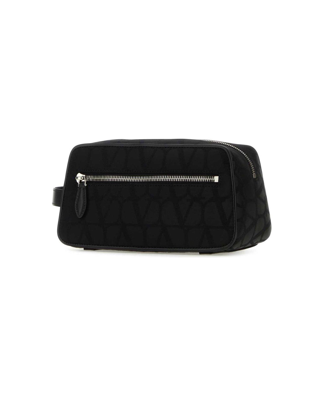 Valentino Garavani Toile Iconographe Zip-up Toiletry Bag - NERO トートバッグ