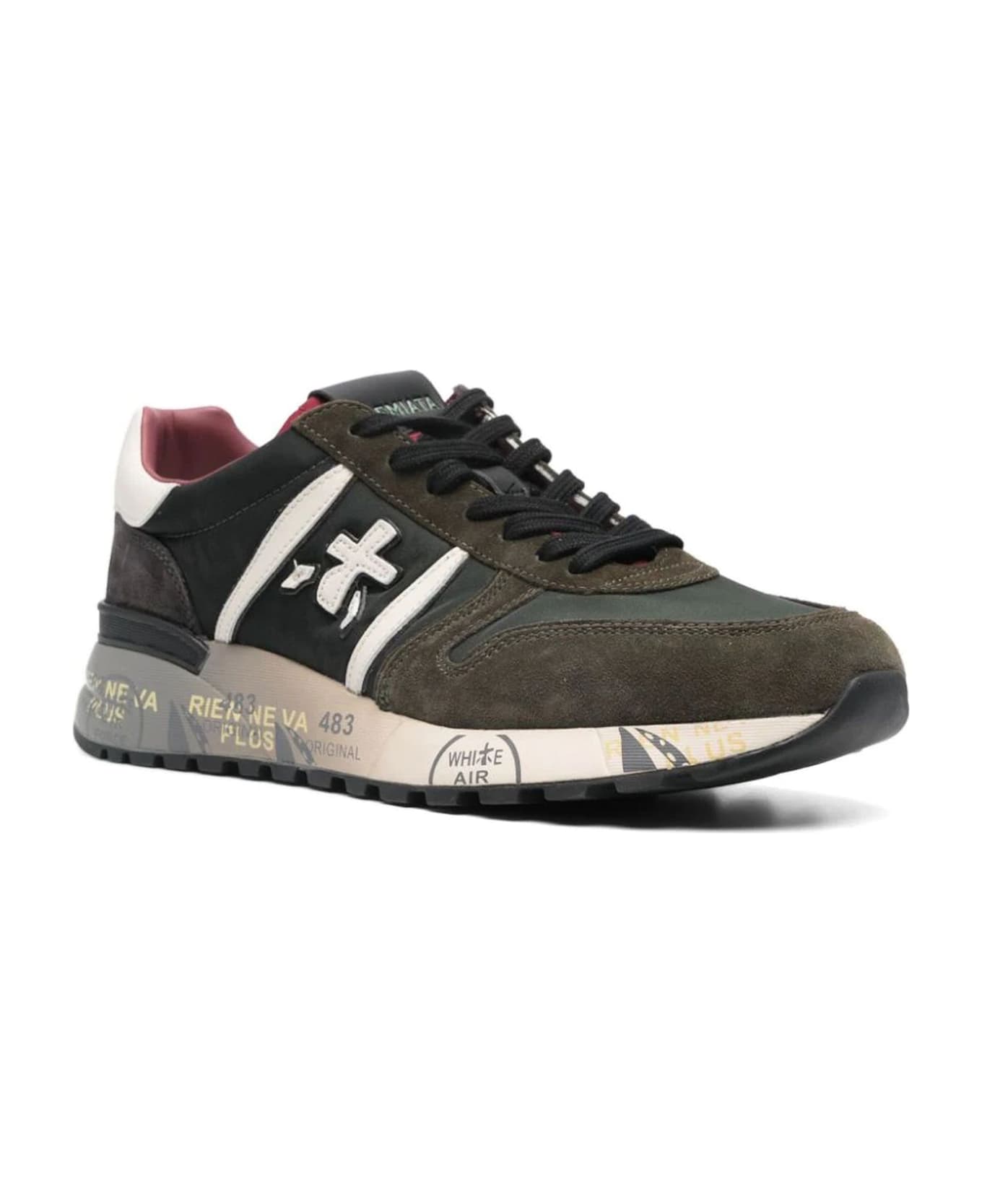 Premiata Olive Green Lander Sneakers - GRIGIO VERDE
