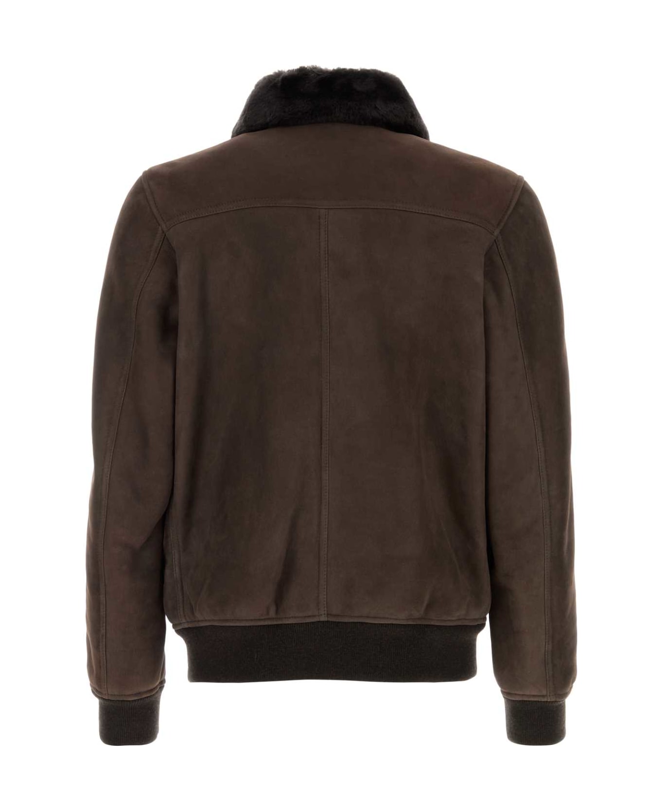 Moorer Dark Brown Suede Fiano Jacket - EBANO
