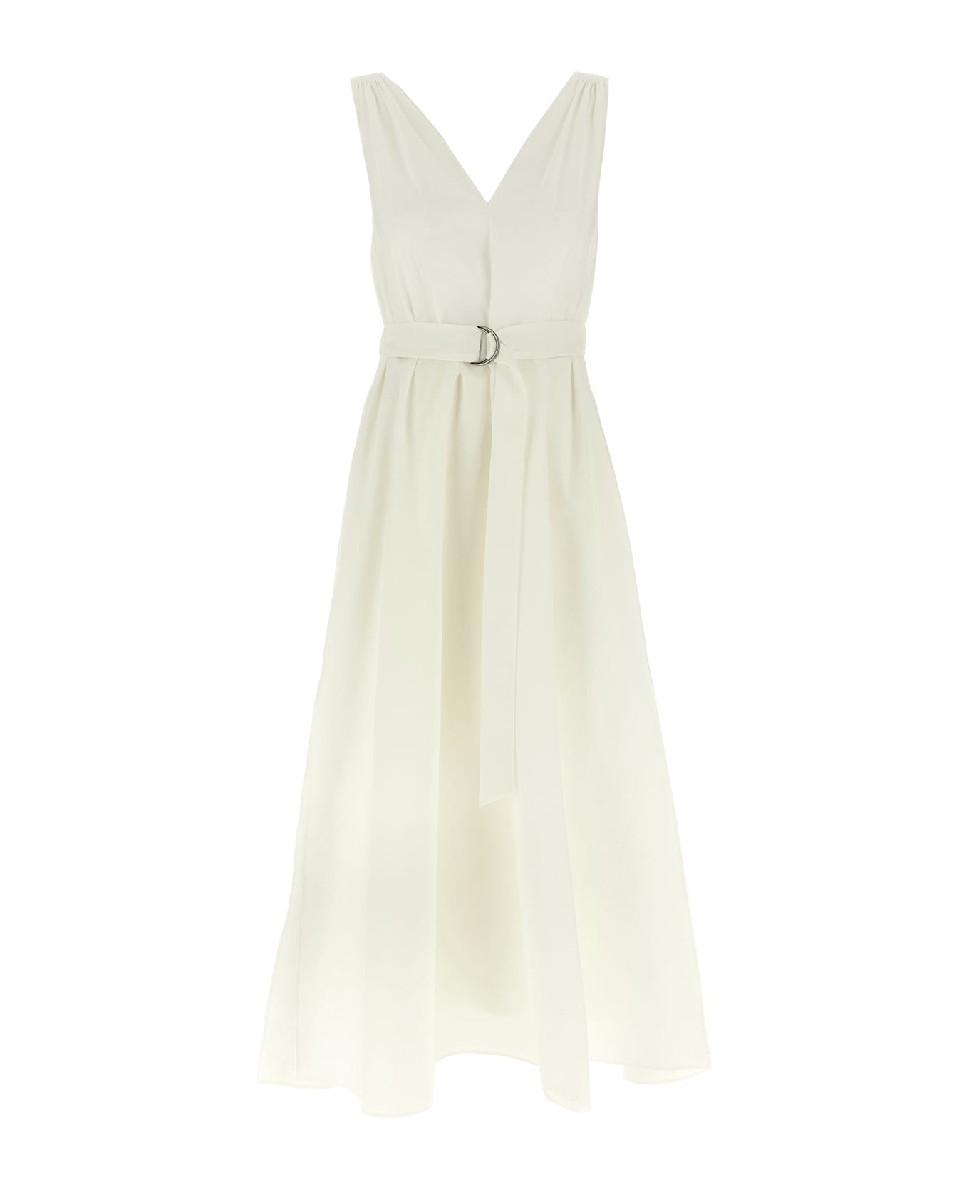 Brunello Cucinelli Precious Shoulder Detail Dress - White