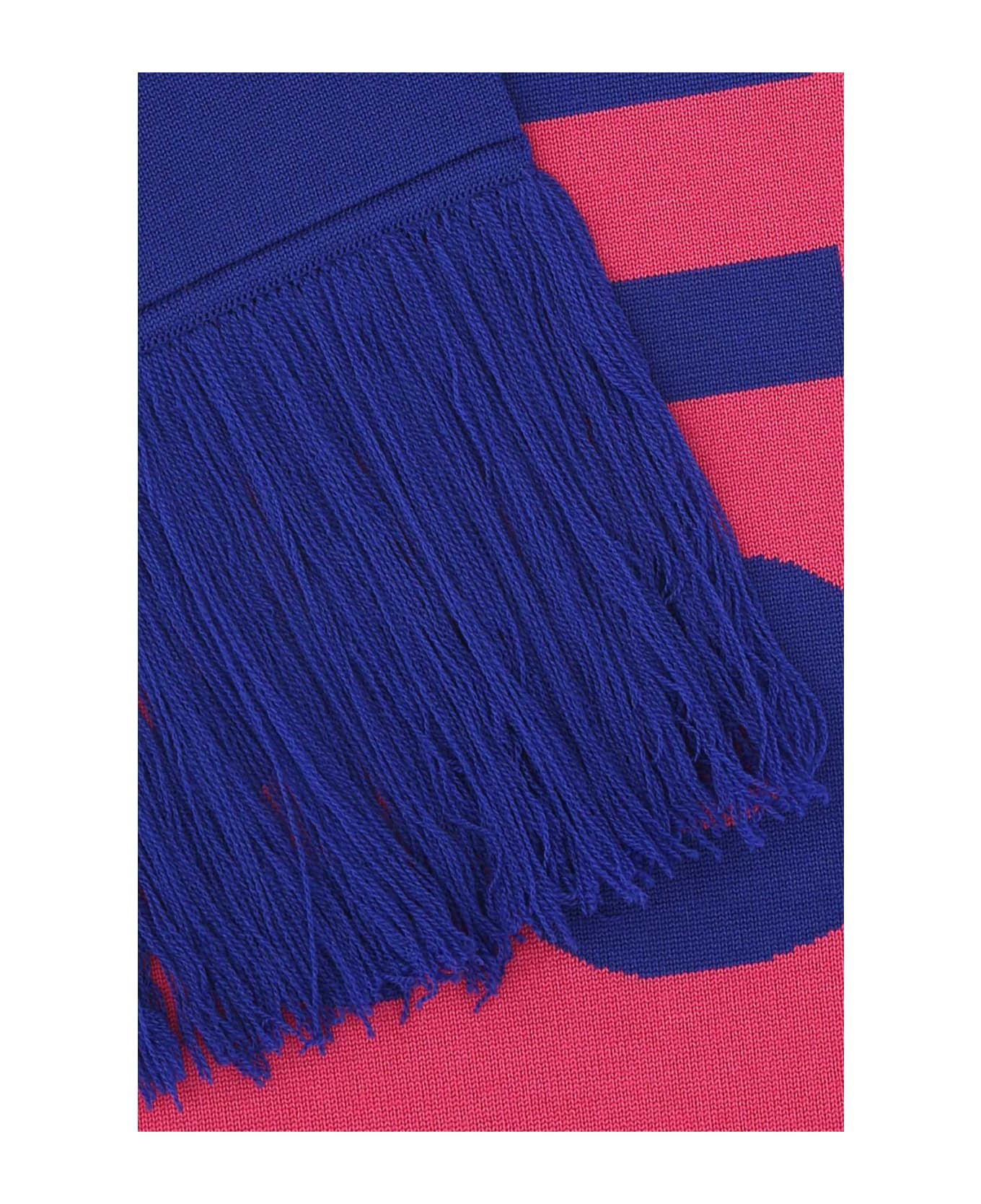 VETEMENTS Embroidered Wool Scarf - ROYALBLUE