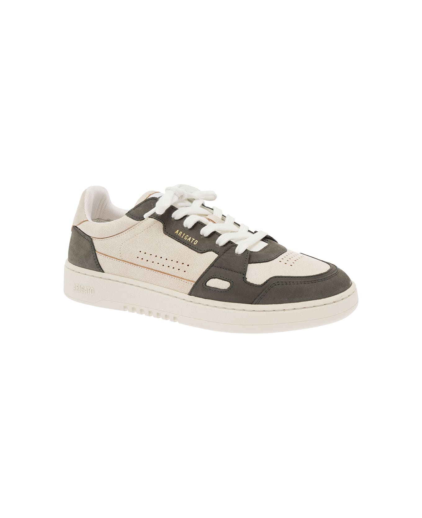 Axel Arigato 'dice Lo' Green And White Two-tone Sneakers In Calf Leather Man - Beige