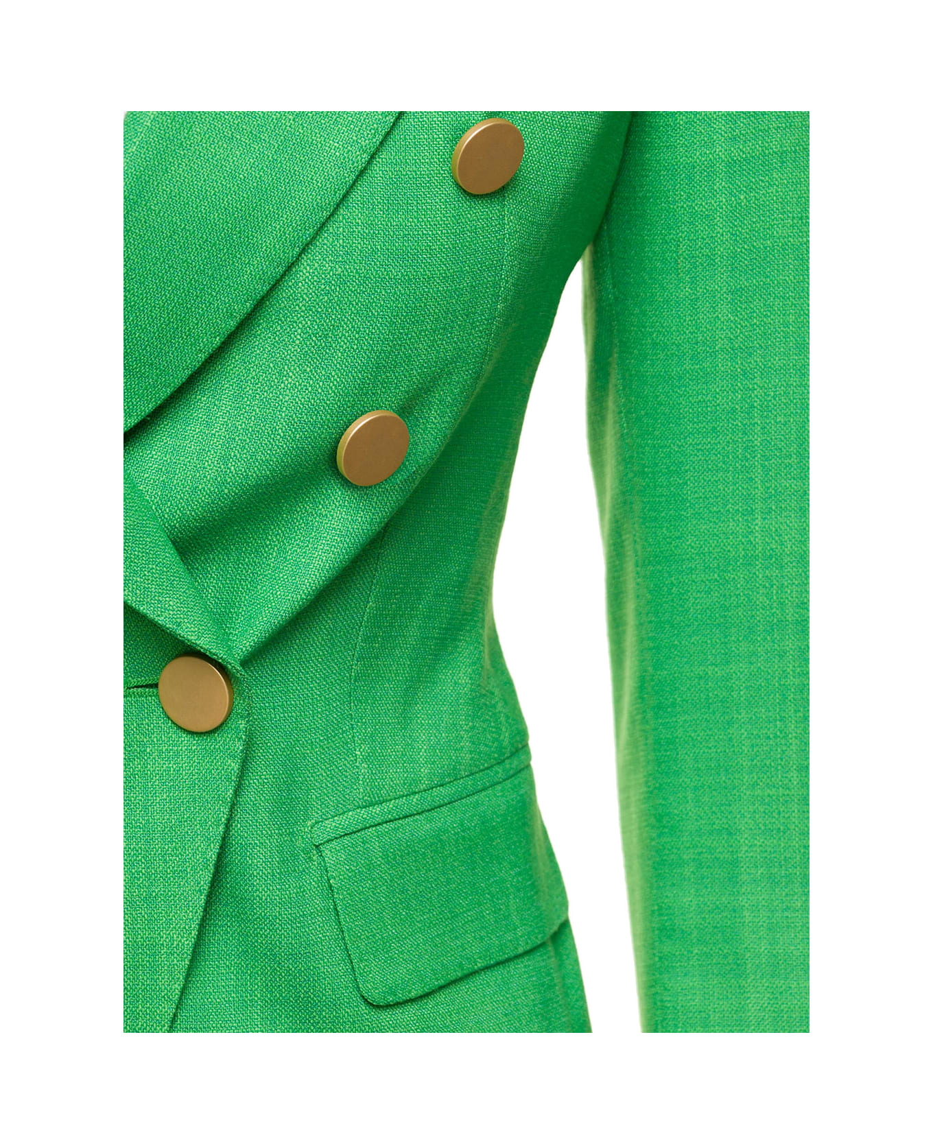 Tagliatore Green Double-breasted Jacket With Gold-tone Buttons In Viscose Blend Woman - Green