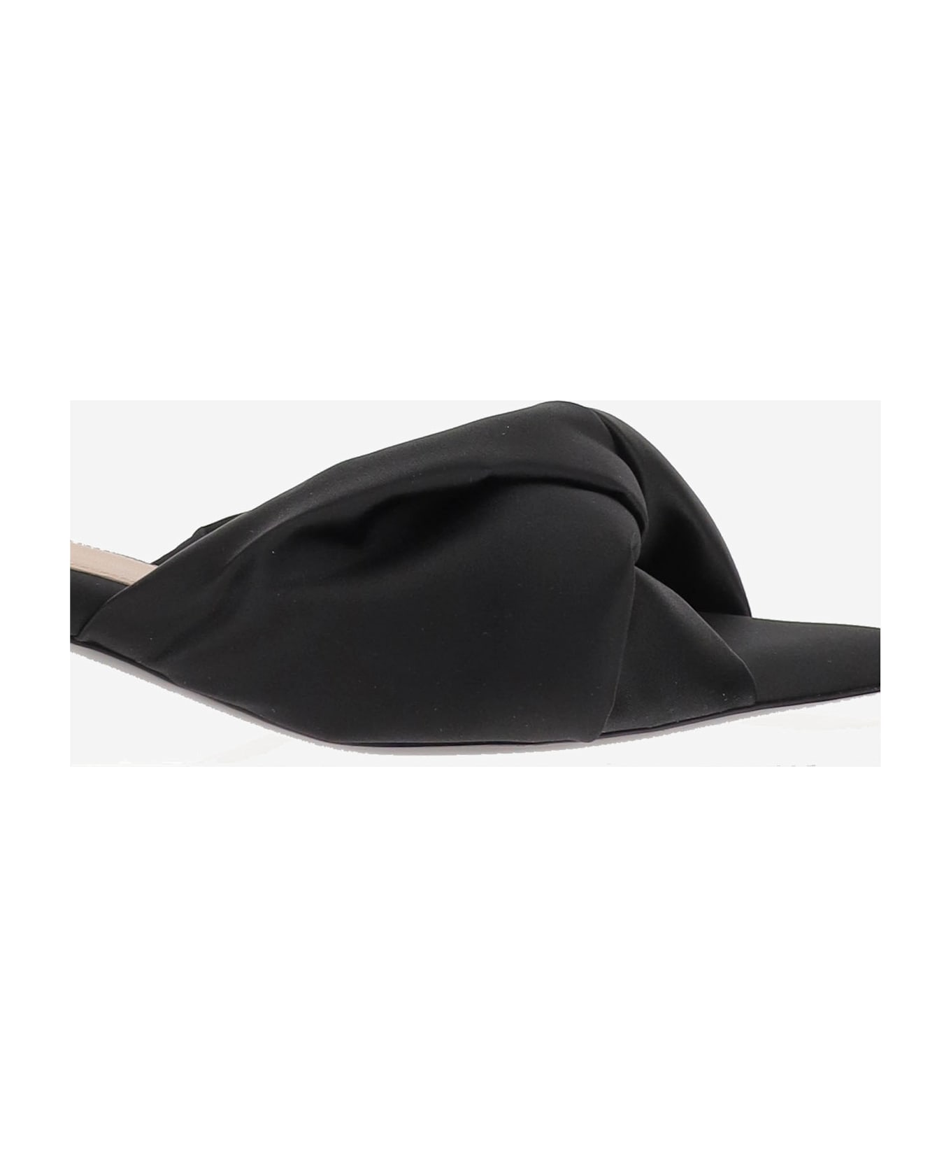 Carven Satin Heeled Sandals - Black