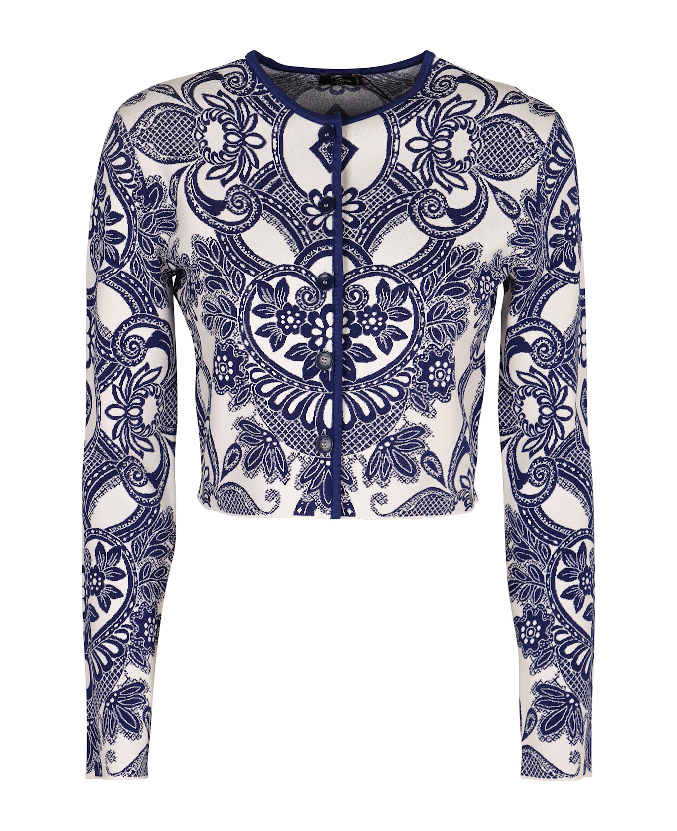 Etro Jacquard Knit Cardigan - blue