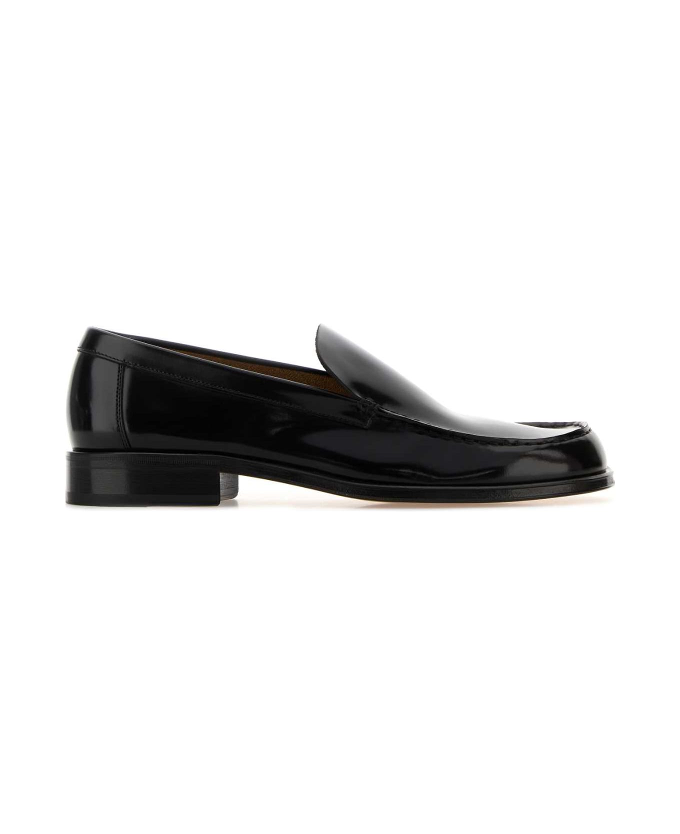 Lemaire Black Leather Loafers - BLACK