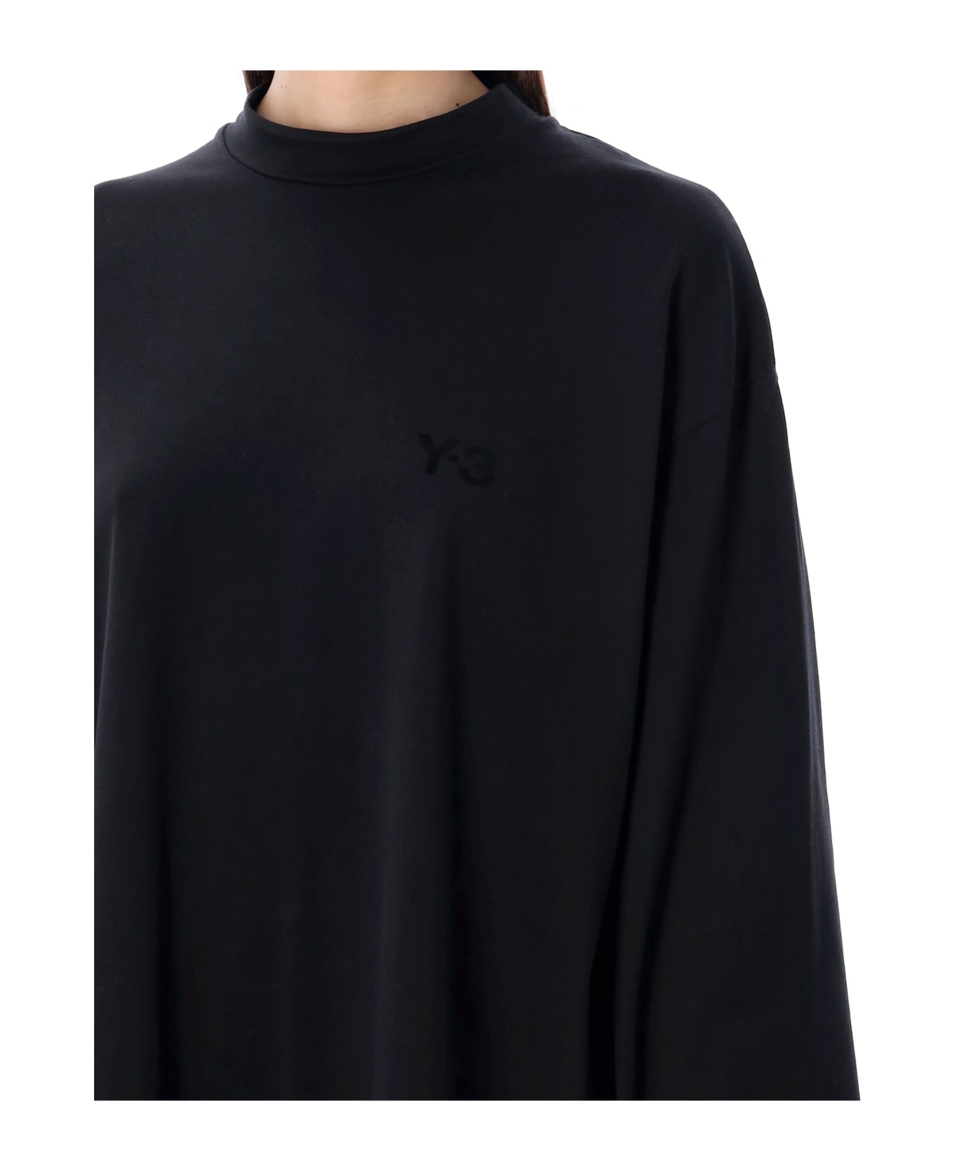Y-3 Mock Neck Long Sleeves T-shirt - BLACK