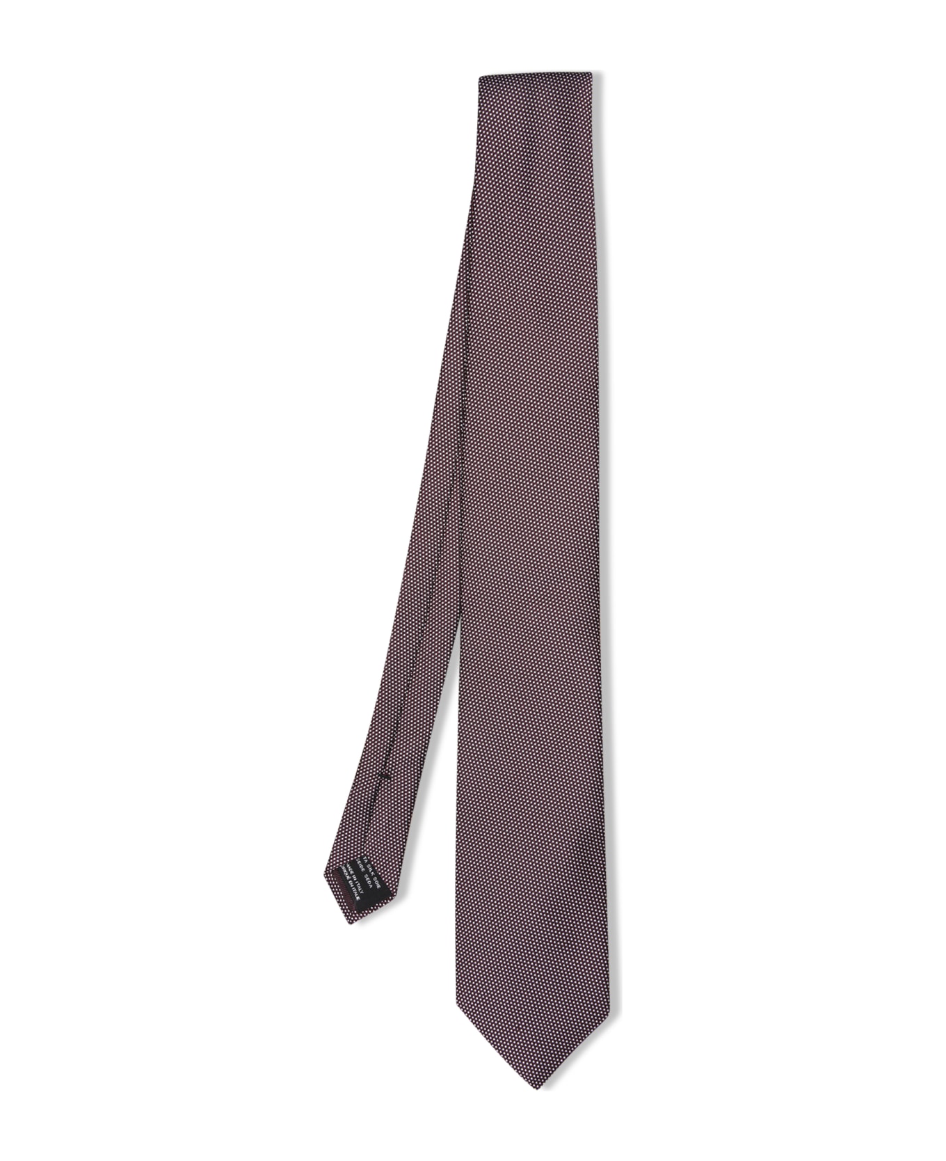 Tom Ford Mini Polka Dot Silk Tie In Bordeaux - Bordeaux