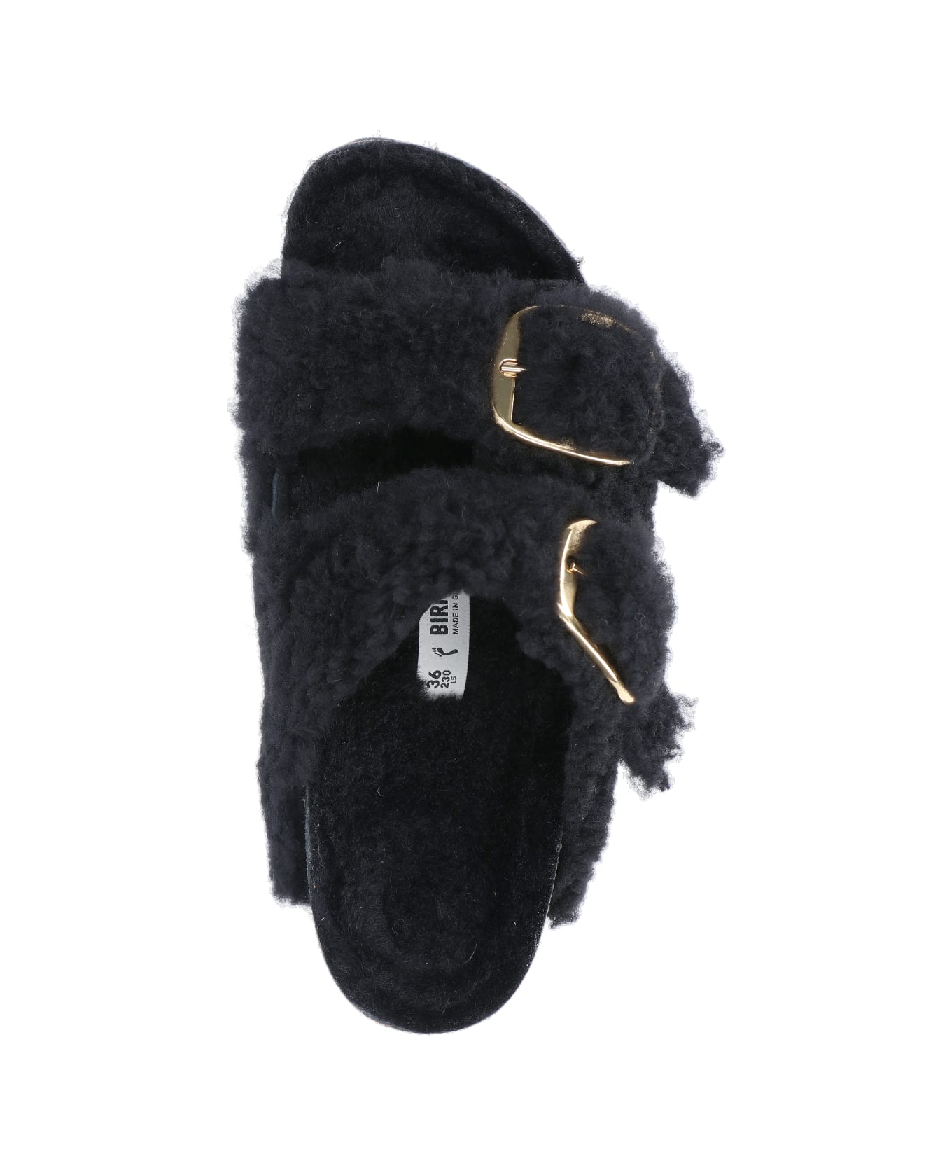 Birkenstock "arizona Big Buckle Shearling" Sandals - Black  