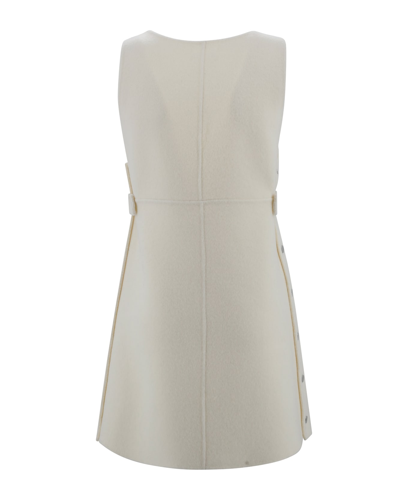 Parosh Short Dress With Belt - Cream