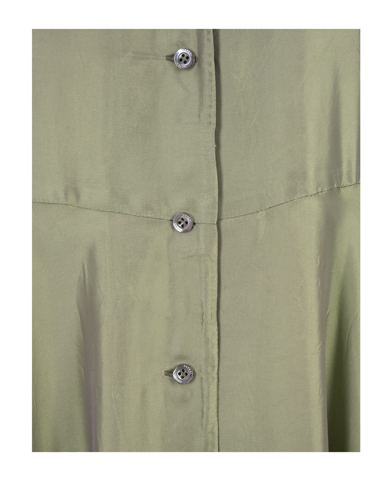 Aspesi Acetate And Viscose Jersey Shirt Dress - Green
