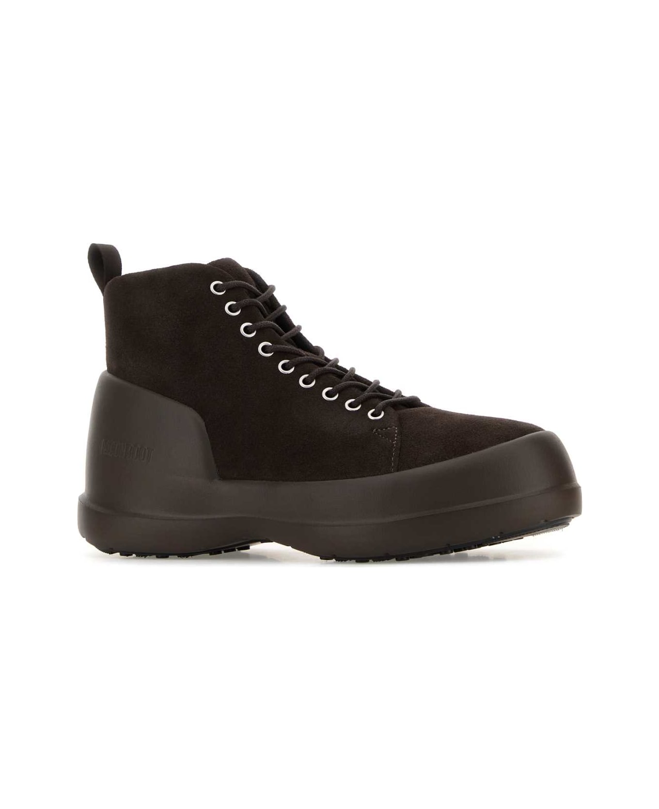 Moon Boot Brown Suede Mezzaluna Sneakers - DARKBROWN