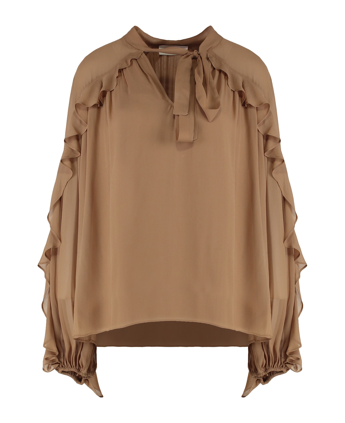 Zimmermann Illuminate Crêpe Blouse - Camel