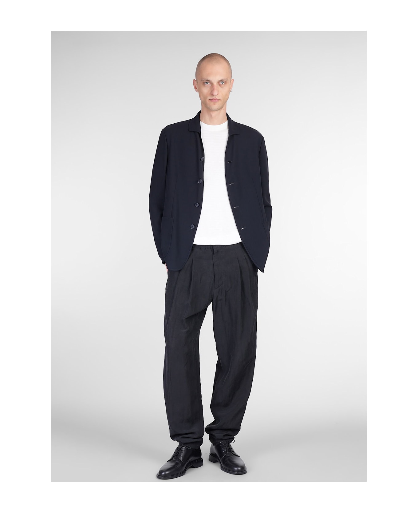 Giorgio Armani Blazer In Blue Wool - blue