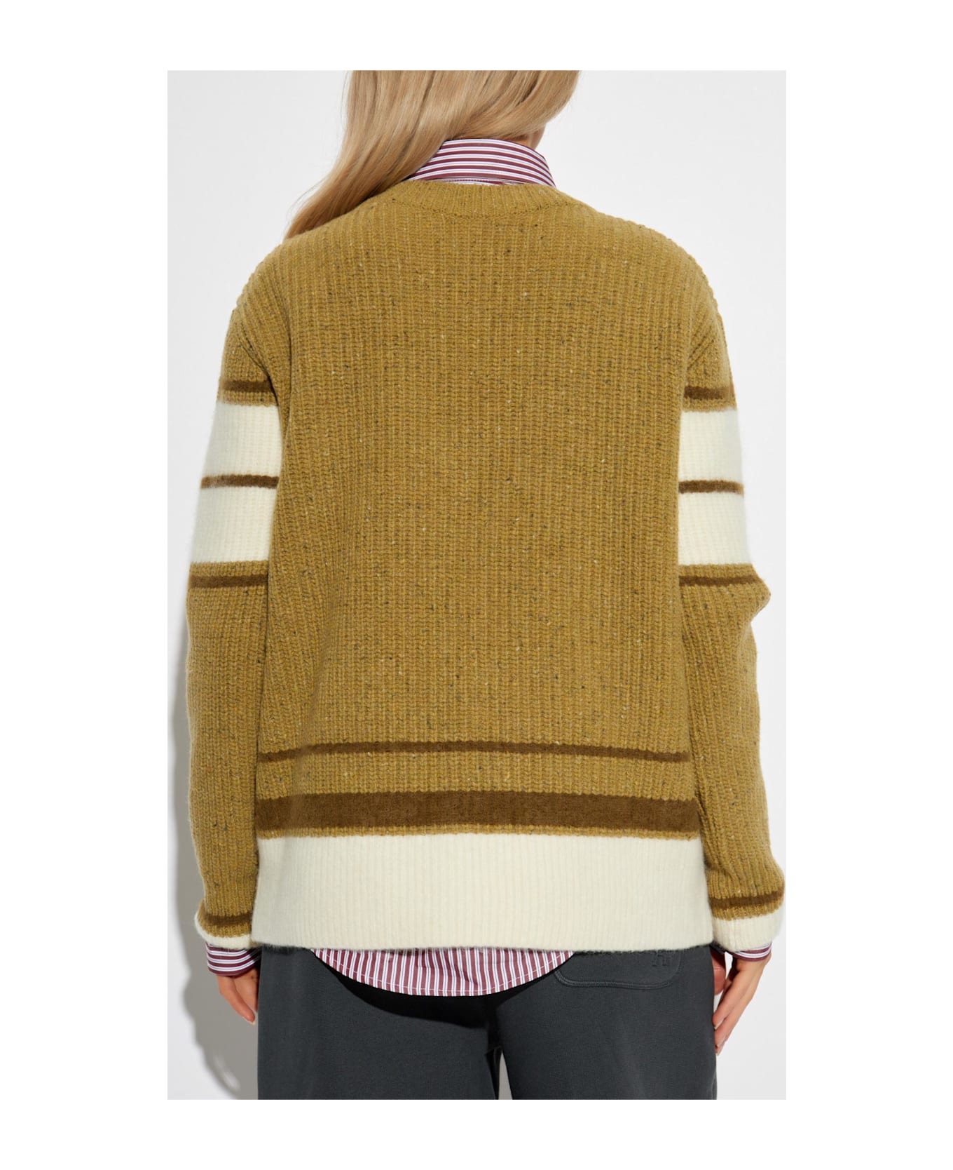 Ami Alexandre Mattiussi Wool Sweater With Logo - GREEN