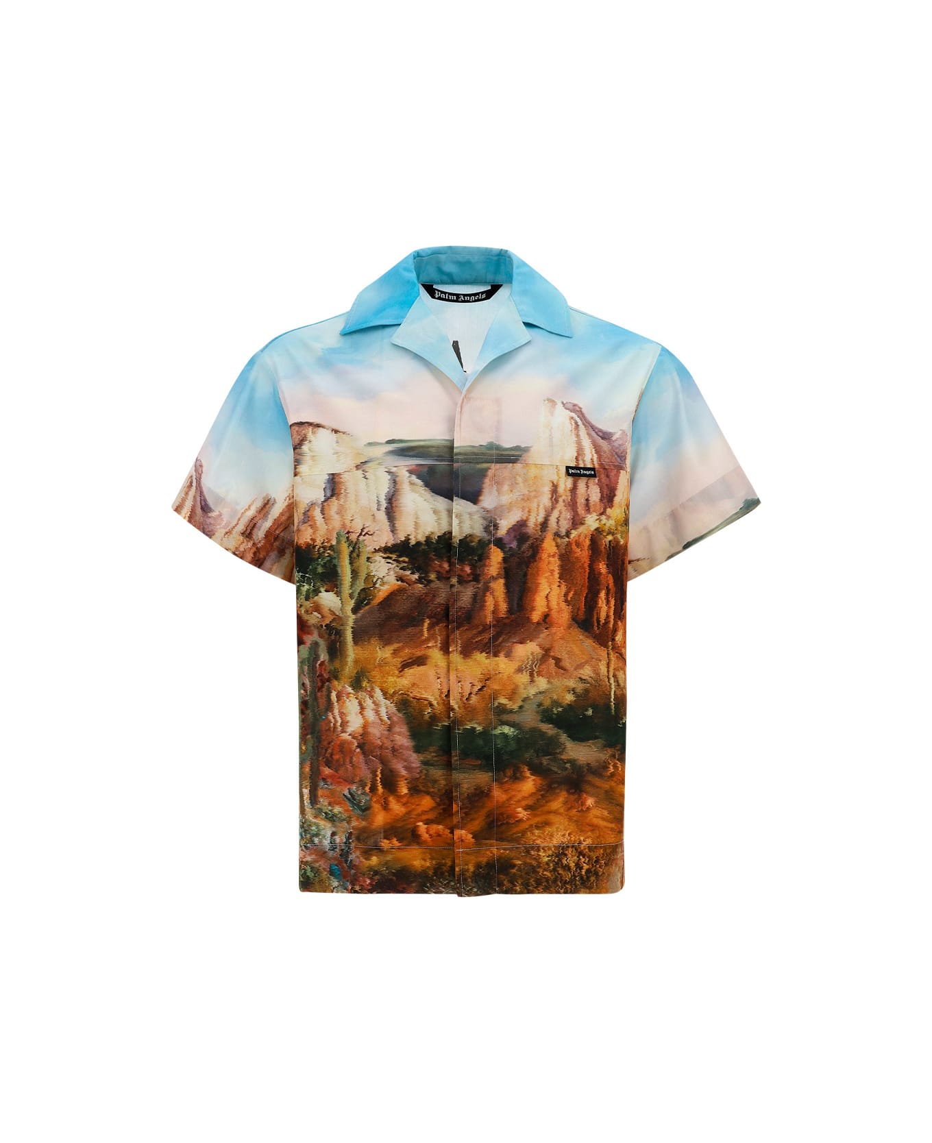 Palm Angels Canyon Bowling Shirt - Azzurro
