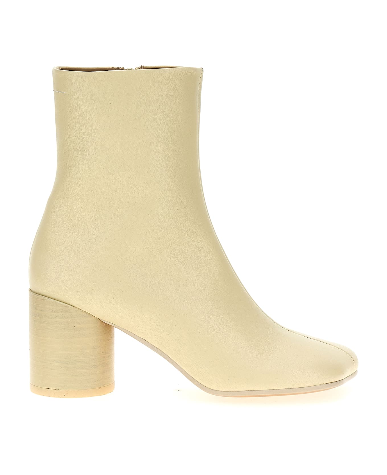 MM6 Maison Margiela Leather Ankle Boots - IVORY