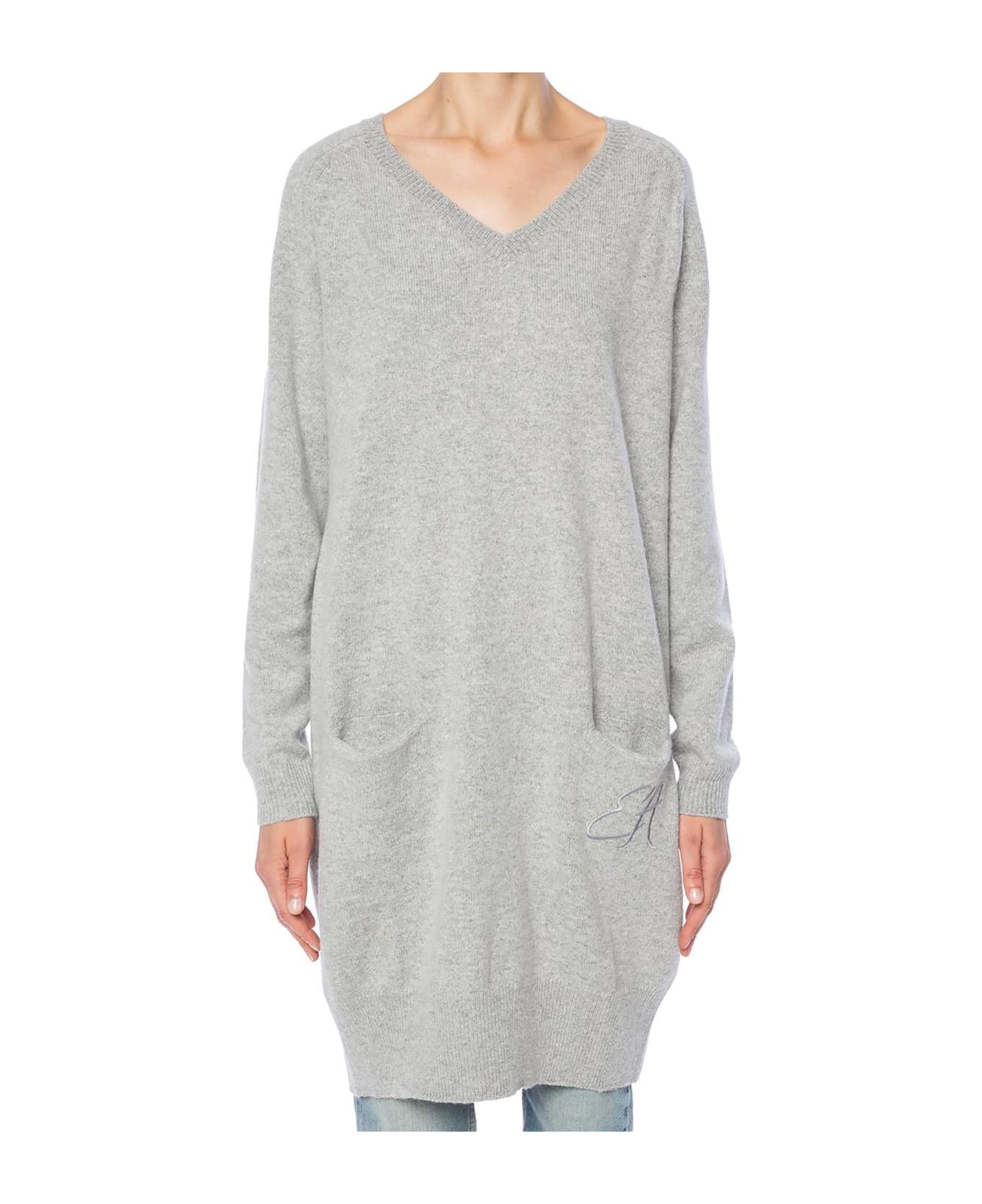 Emporio Armani Knee-length Knitted Dress - Gray