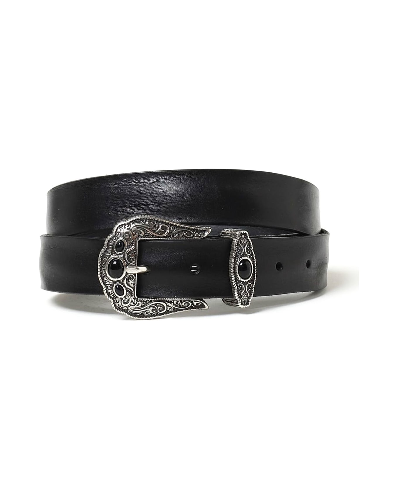 Orciani Black Soft Leather Belt - Nero