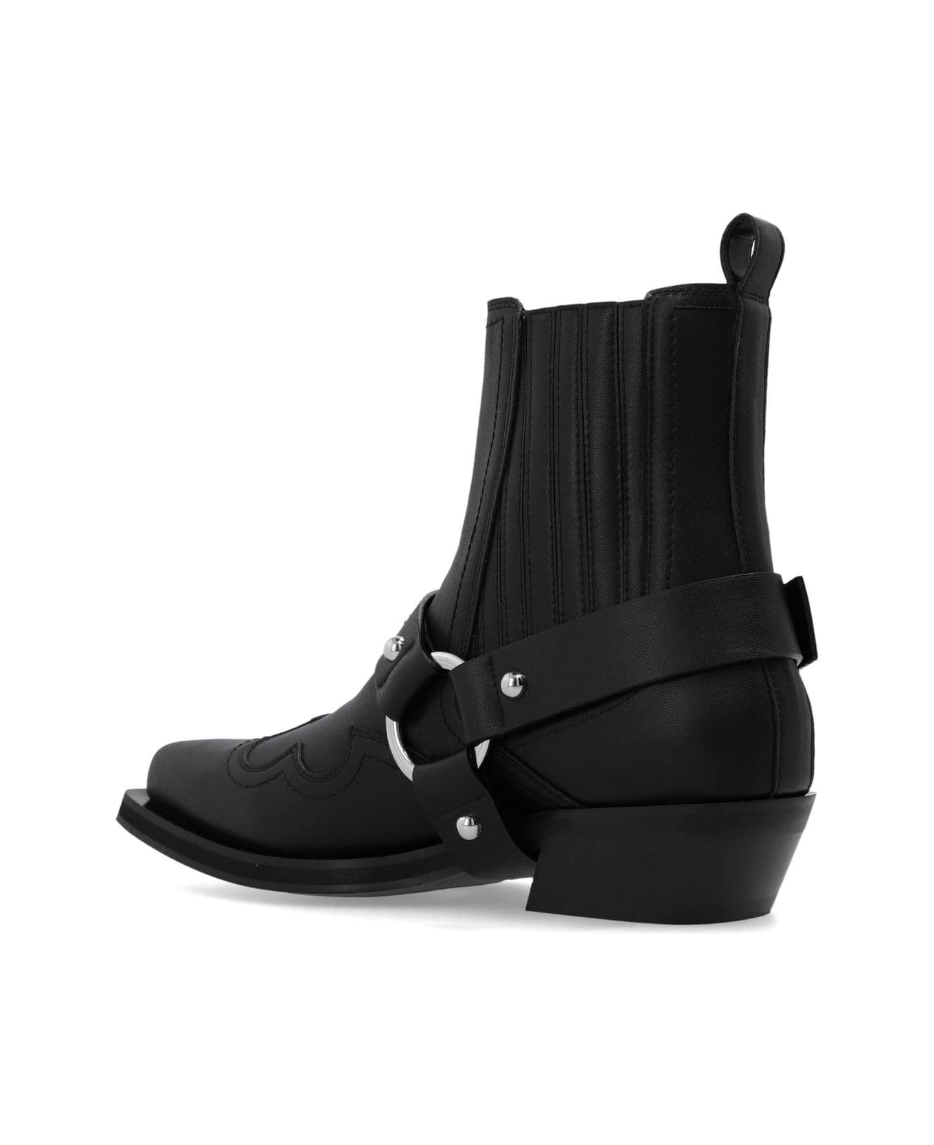 Ganni Western Chelsea Ankle Boots - BLACK