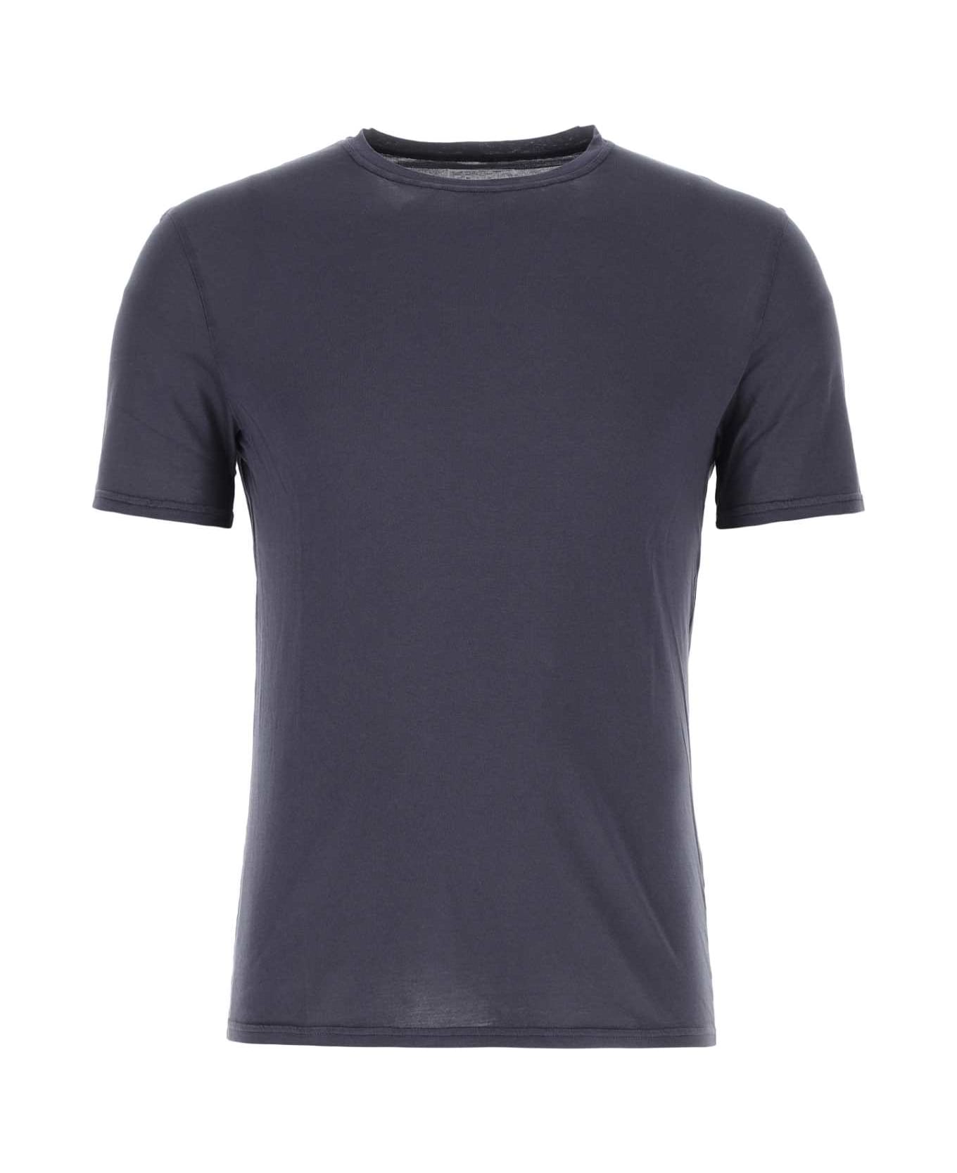 Fedeli Blue Cotton T-shirt - Blue