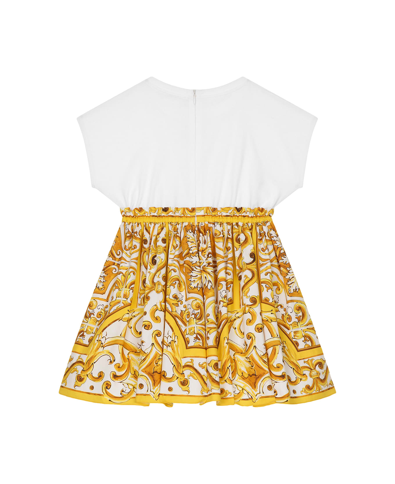 Dolce & Gabbana Dress With Maiolica Print - White