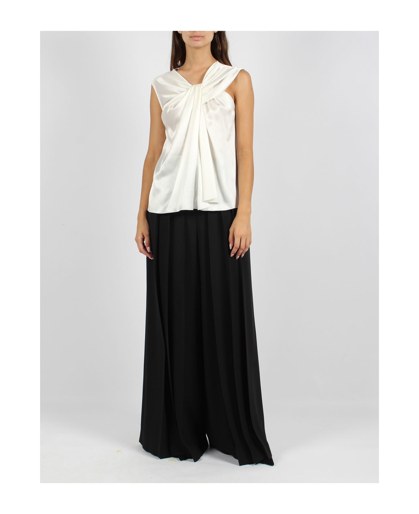 Alberta Ferretti Satin Top - White