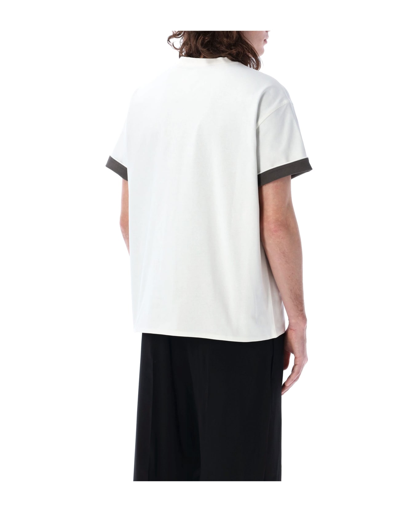 Bottega Veneta Double Layer Relaxed T-shirt - CHALK GRAPHITE