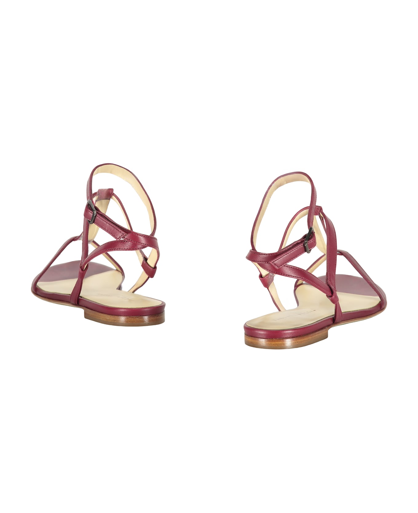 Fabiana Filippi Leather Sandals - Burgundy