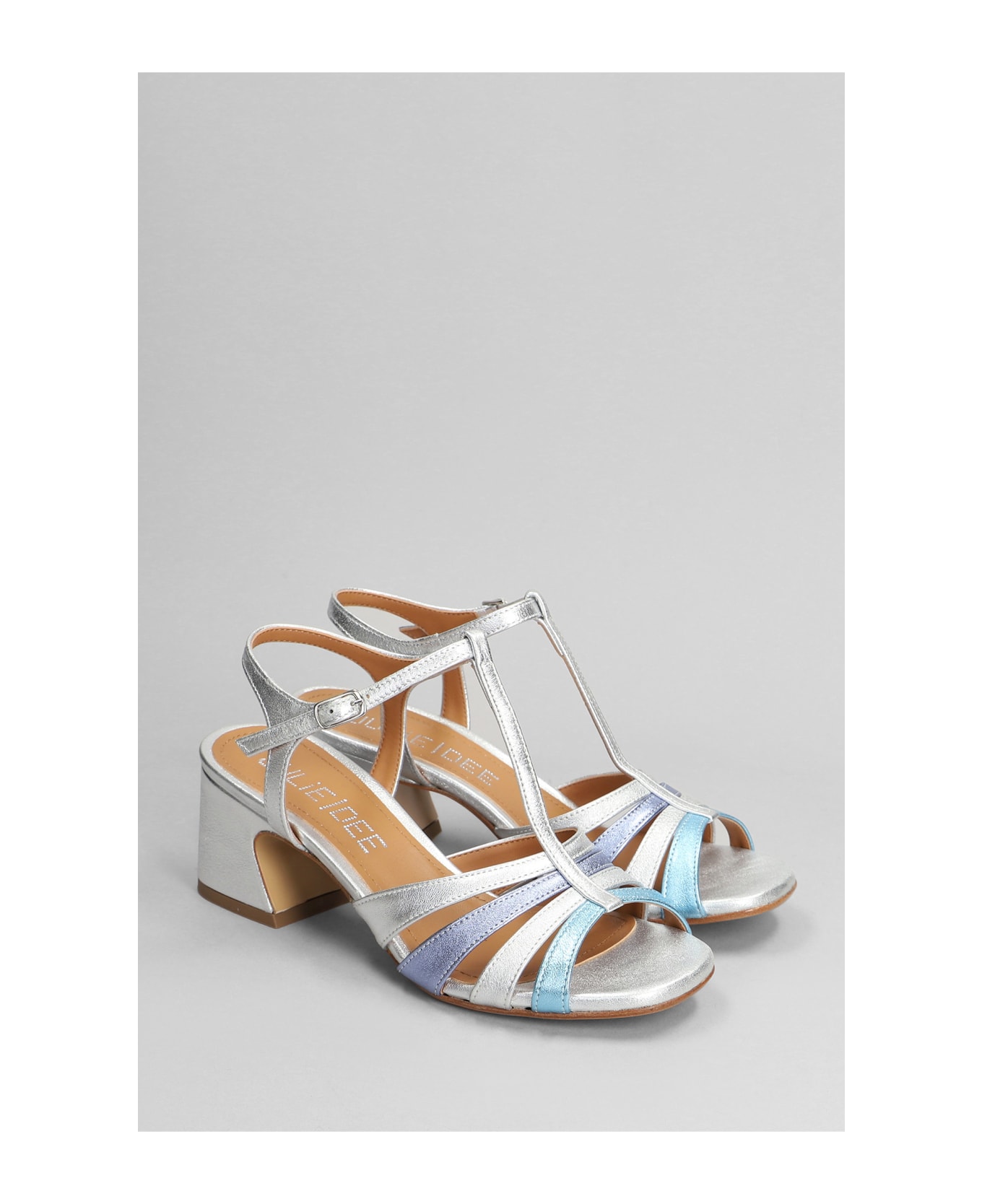 Julie Dee Sandals In Silver Leather - silver