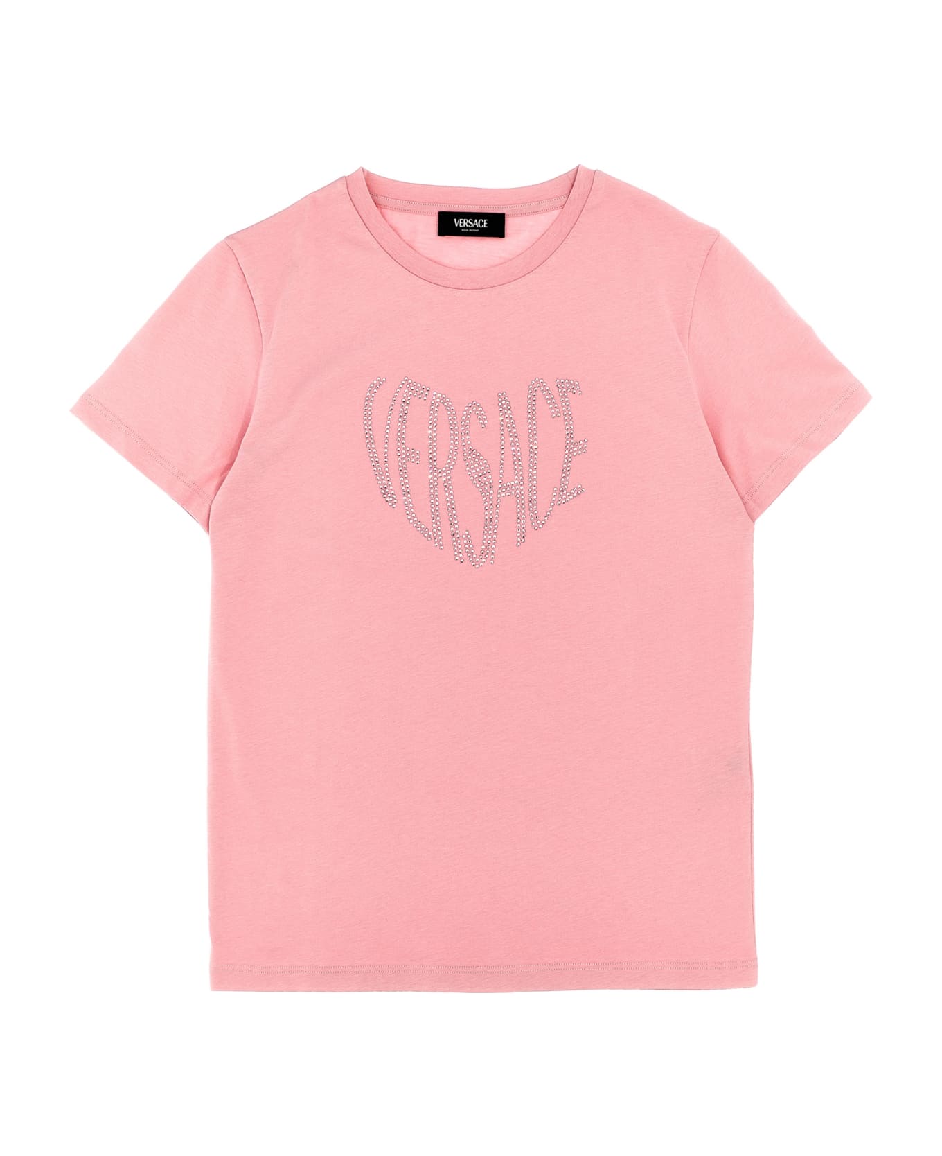 Versace Rhinestone Logo T-shirt - Rosa